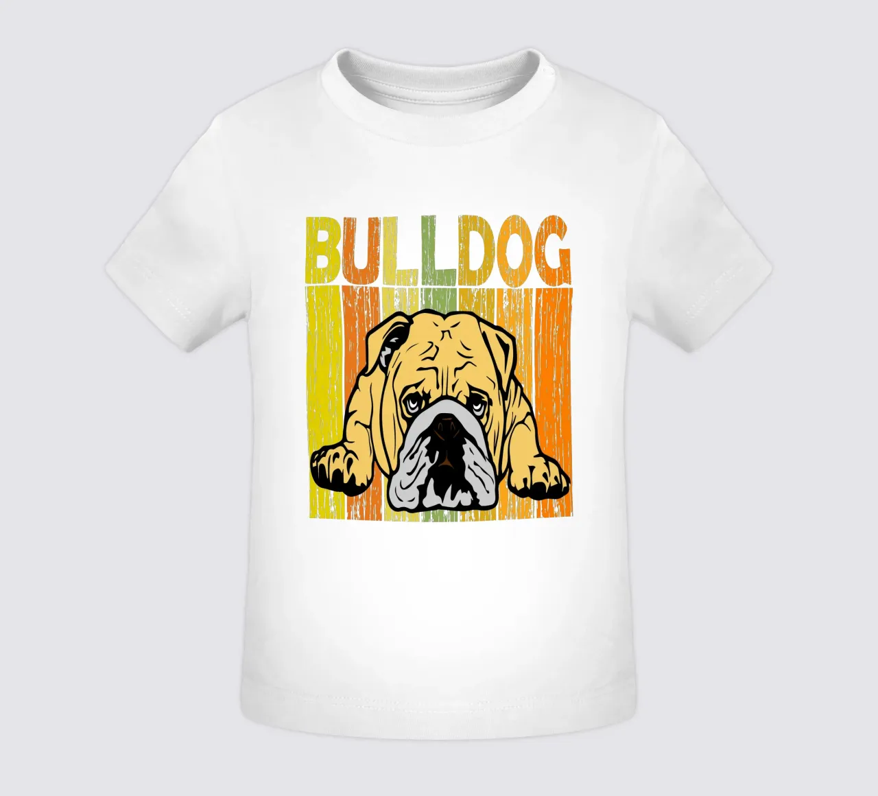 Bulldog Retro Design maglietta neonato da vickeyroads