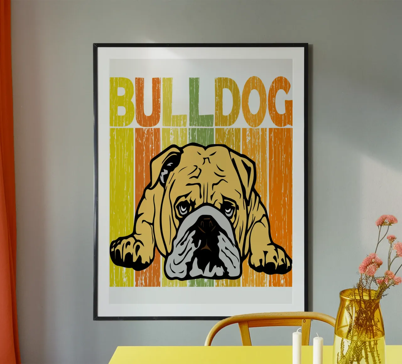 Bulldog Retro Design carta hahnemühle da vickeyroads