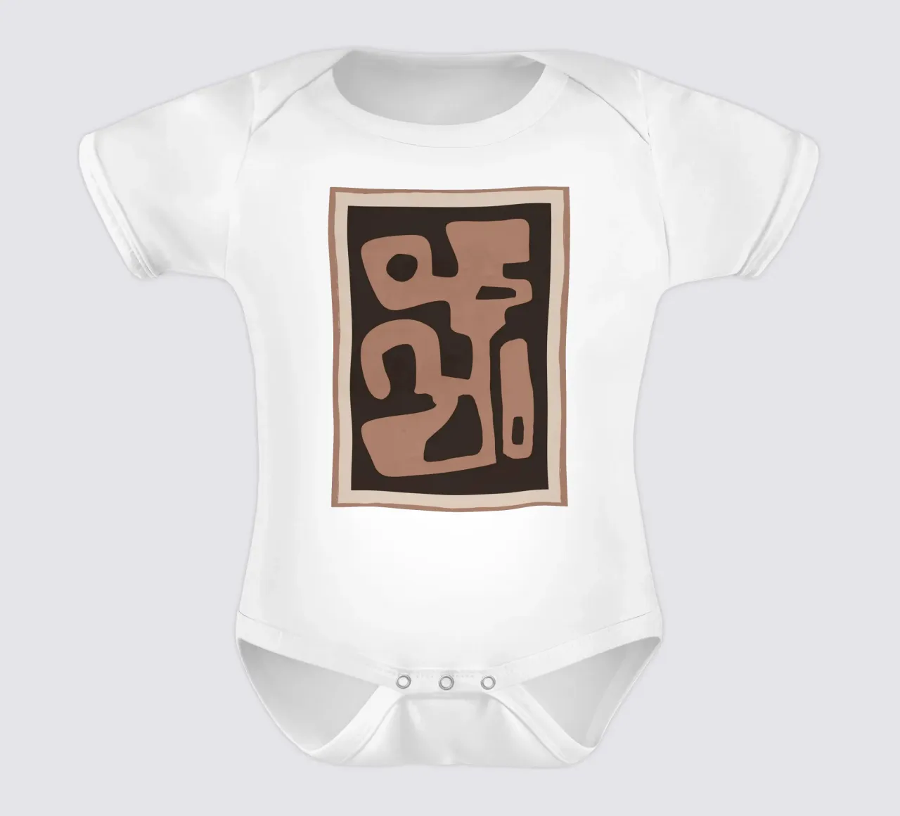 Modern Abstract Minimal Shapes 117a short-sleeve baby romper by ThingDesign