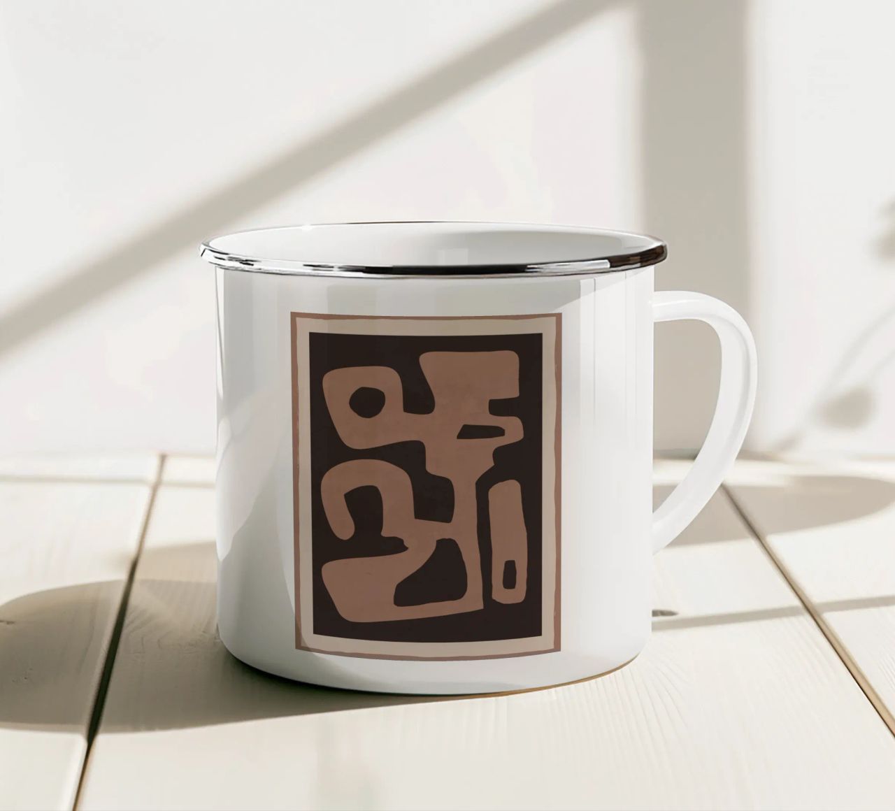 Forme astratte moderne e minimali 117a tazza in smalto da ThingDesign