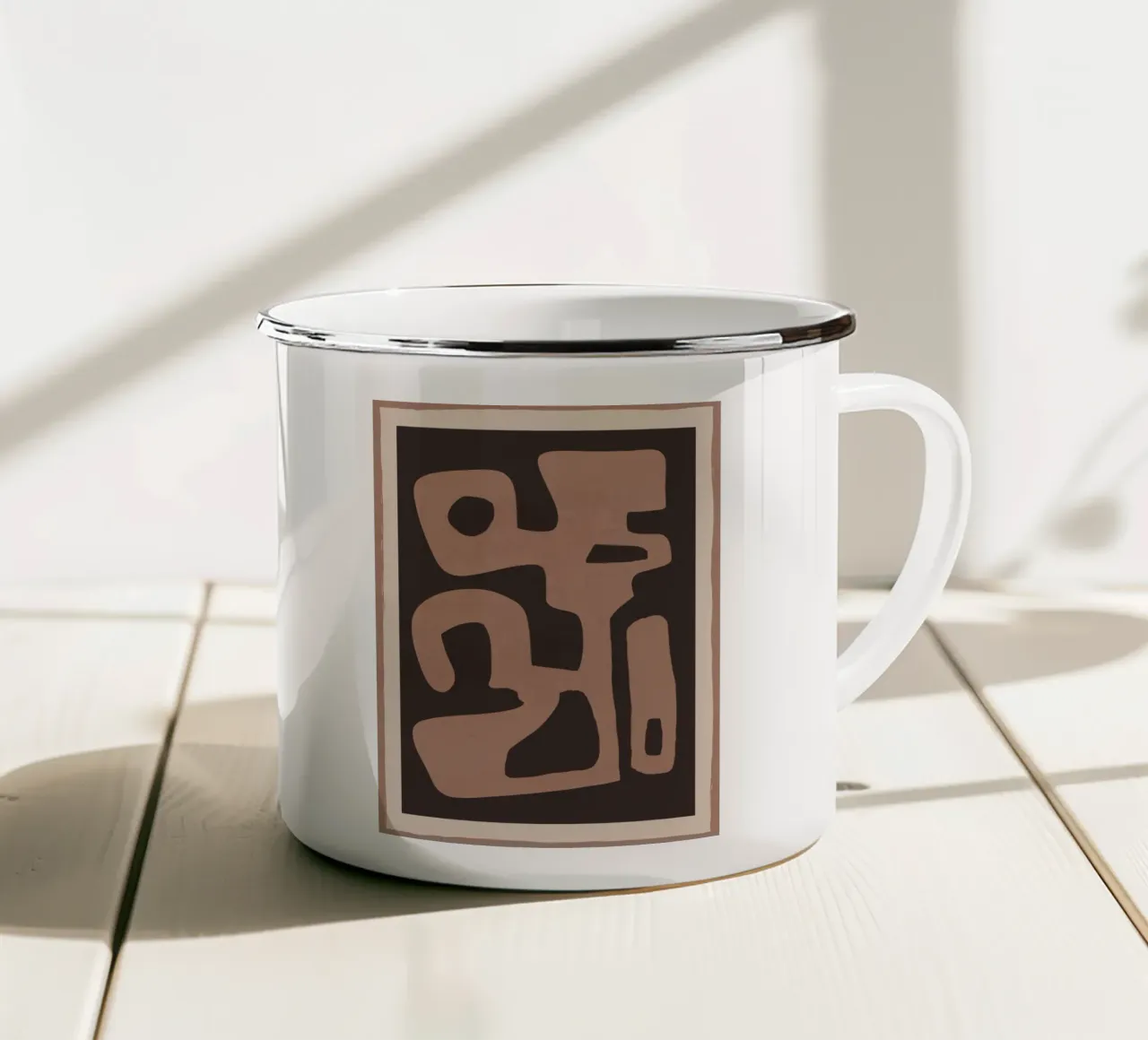 Forme astratte moderne e minimali 117a tazza in smalto da ThingDesign