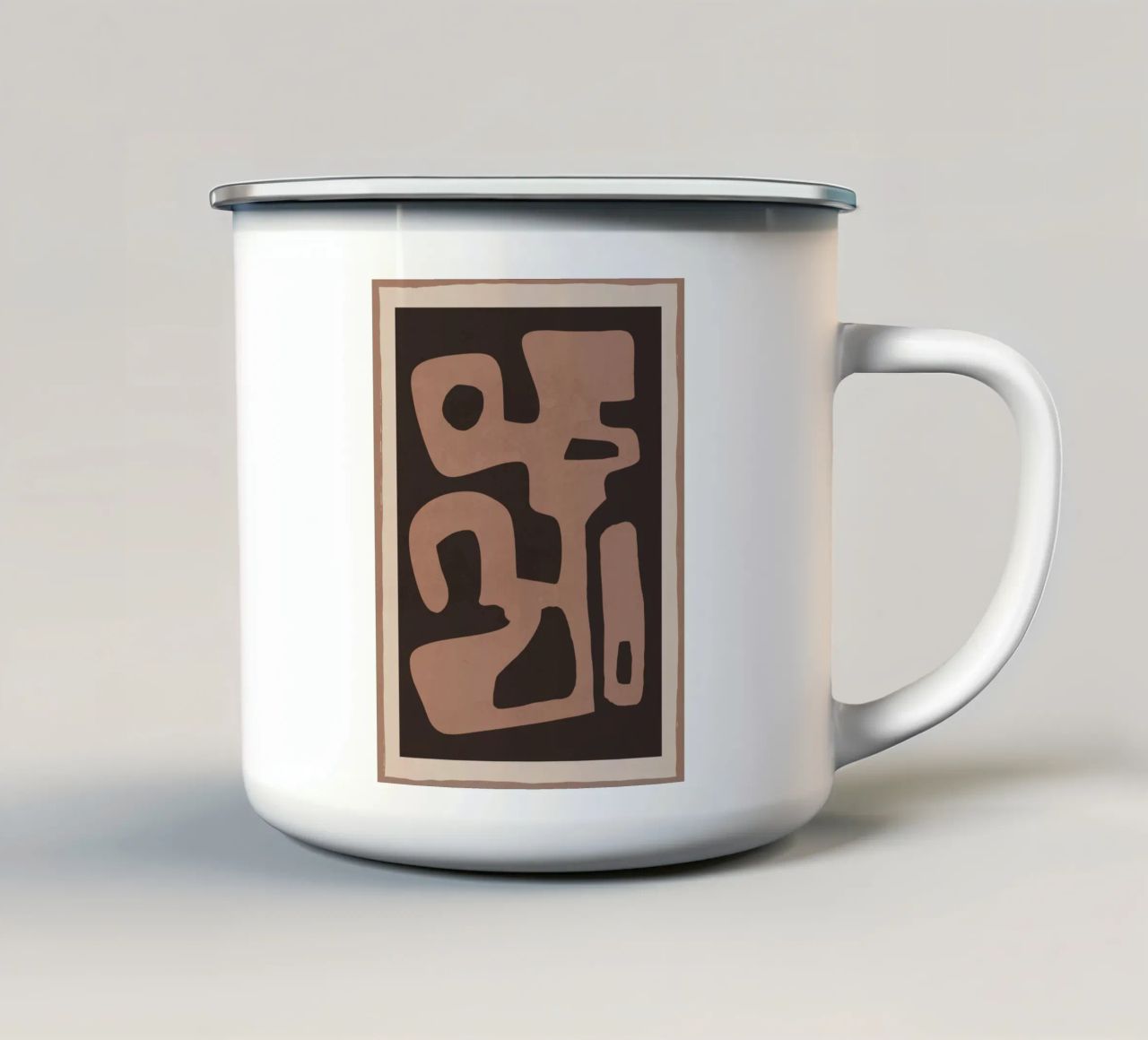 Forme astratte moderne e minimali 117a tazza in smalto da ThingDesign