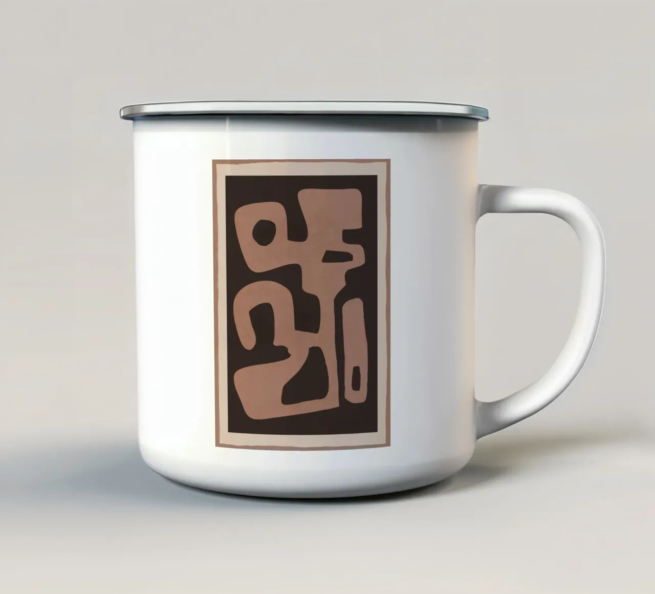 Forme astratte moderne e minimali 117a tazza in smalto da ThingDesign