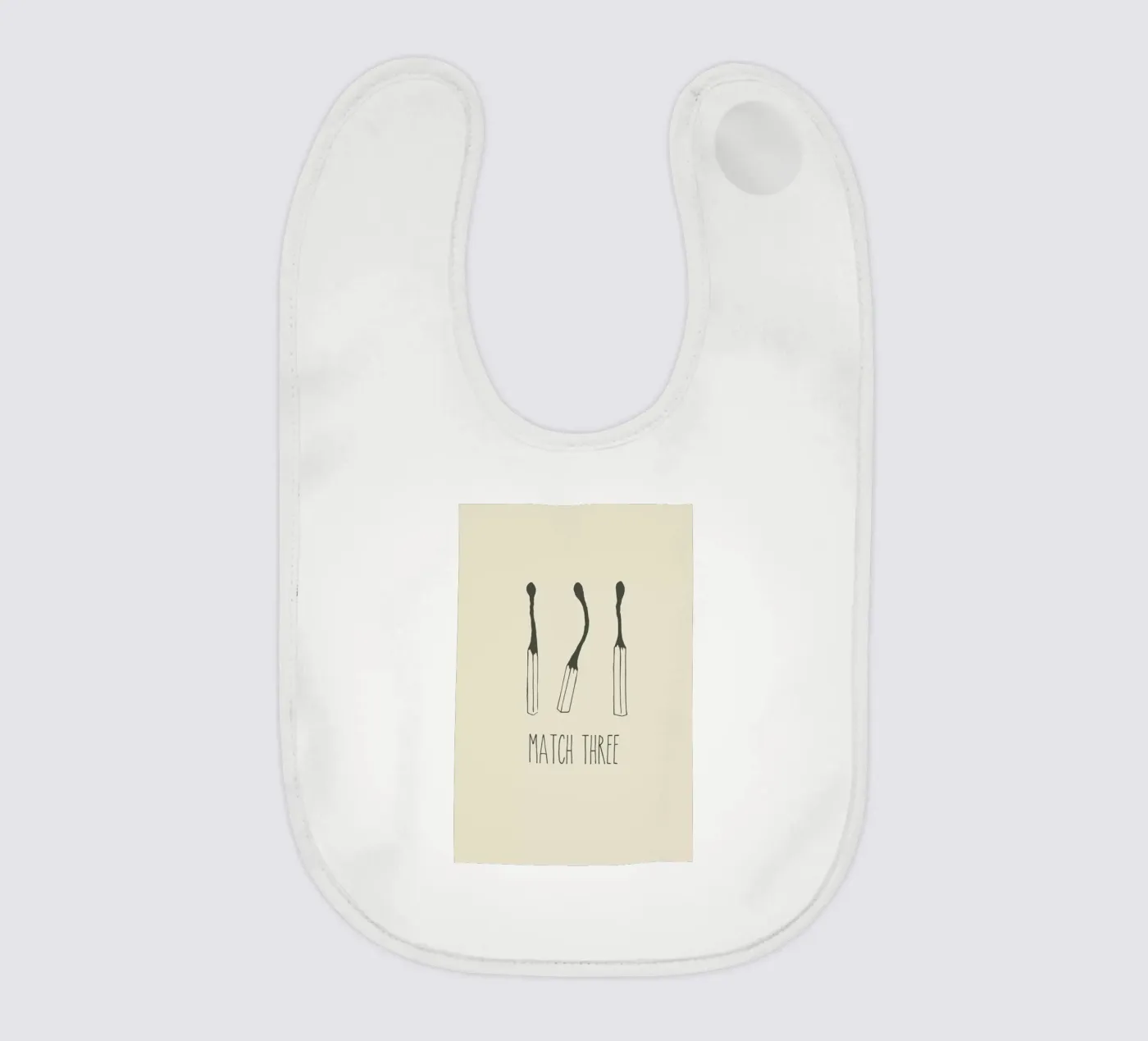 Match Three baby slabbetje van Rob Art | Illustration