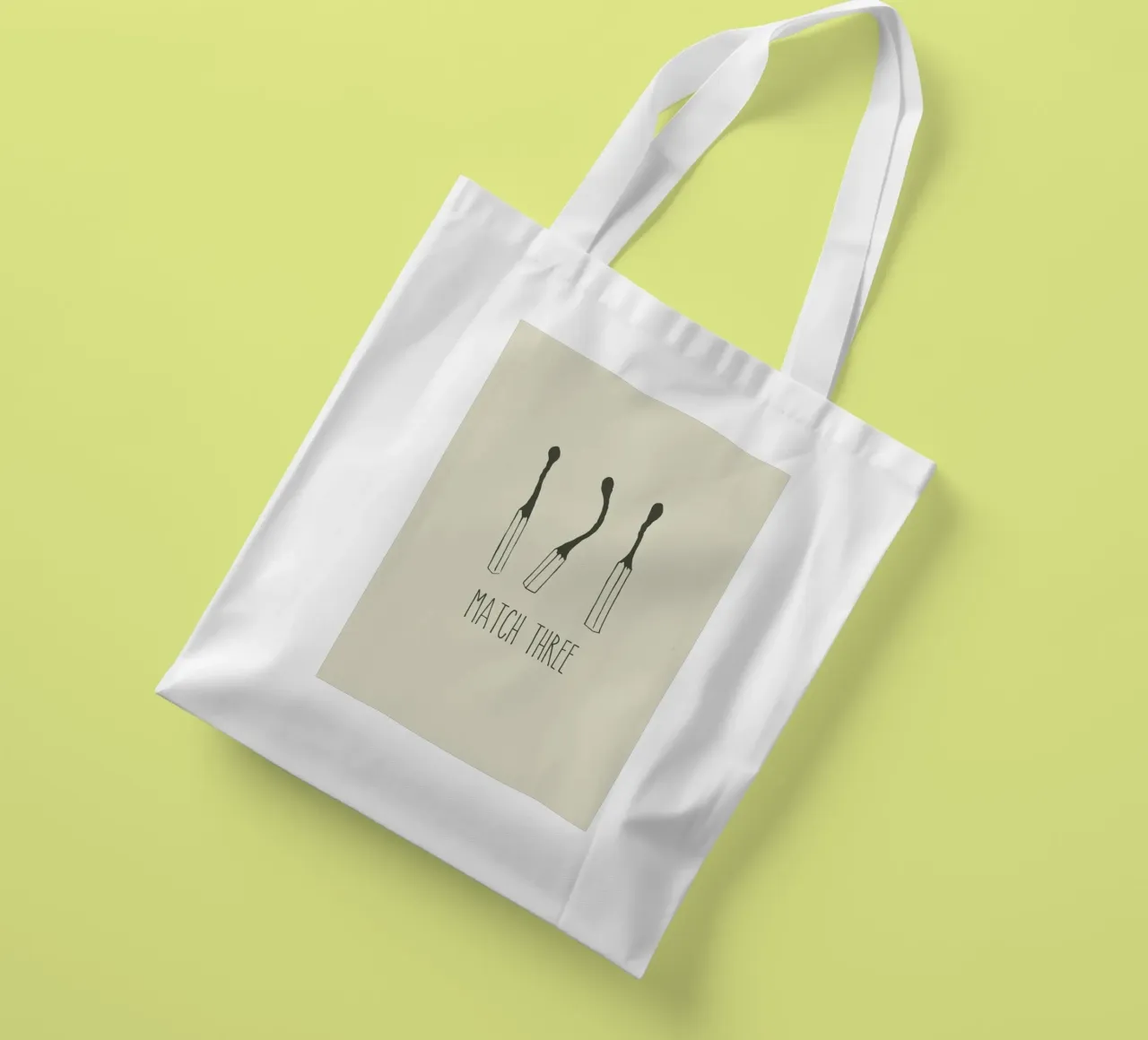 Match Three borsa in juta da Rob Art | Illustration