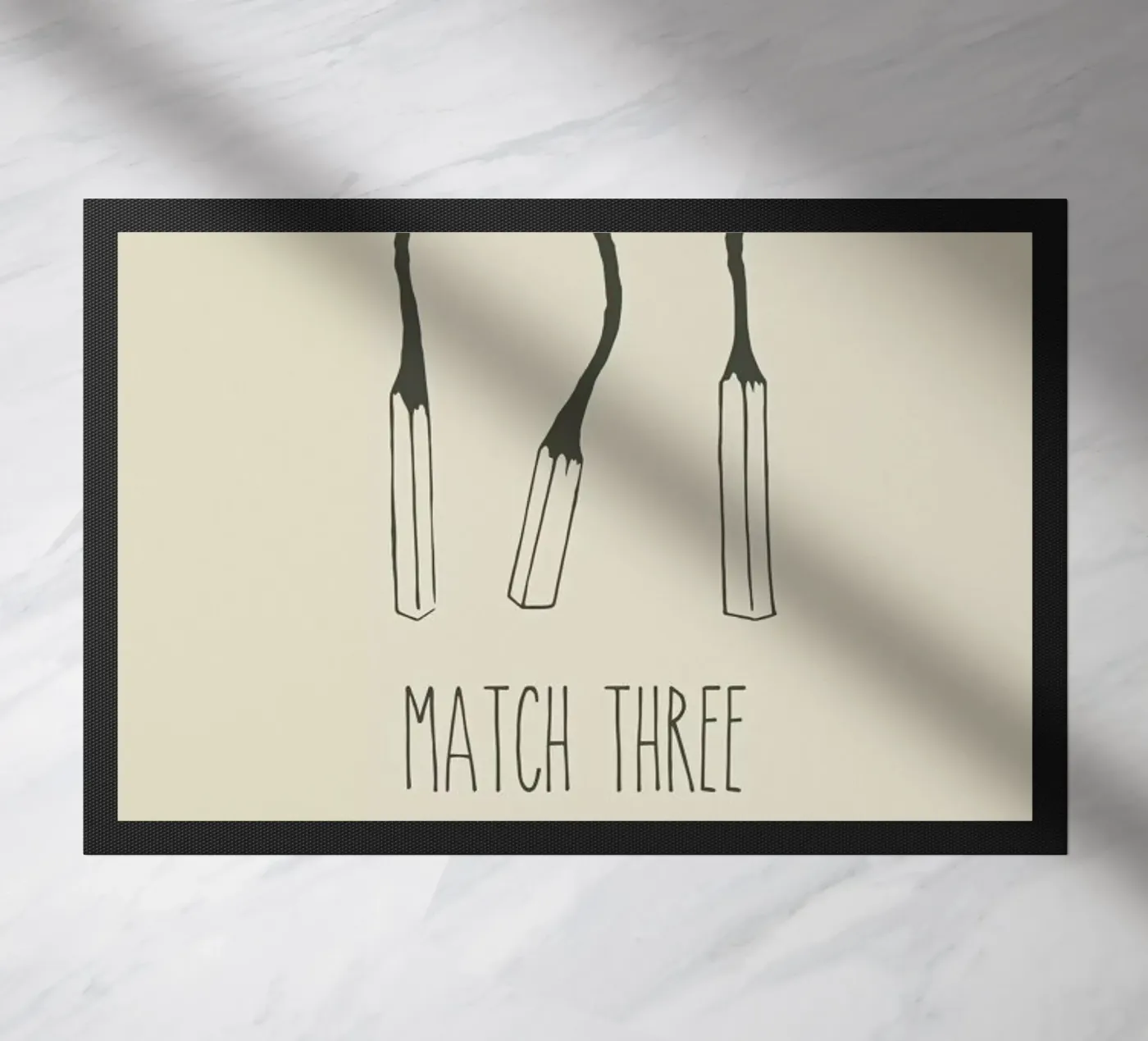 Match Three Fußmatte von Rob Art | Illustration