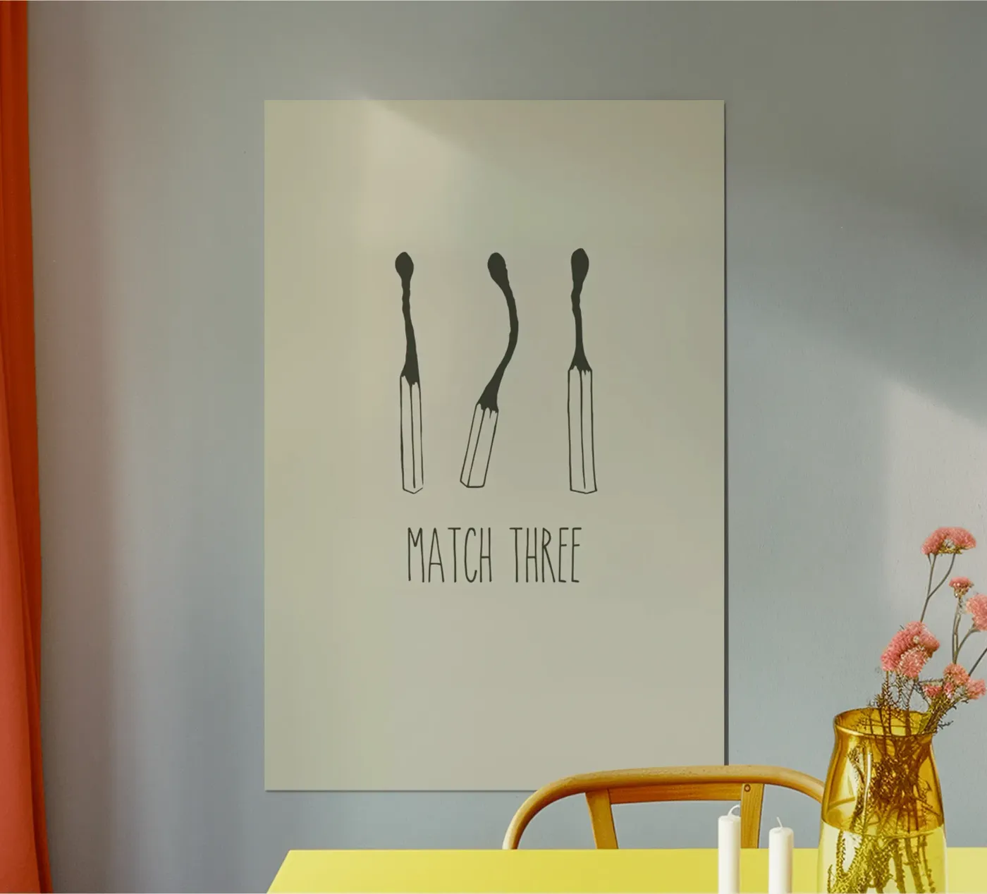 Match Three poster van Rob Art | Illustration