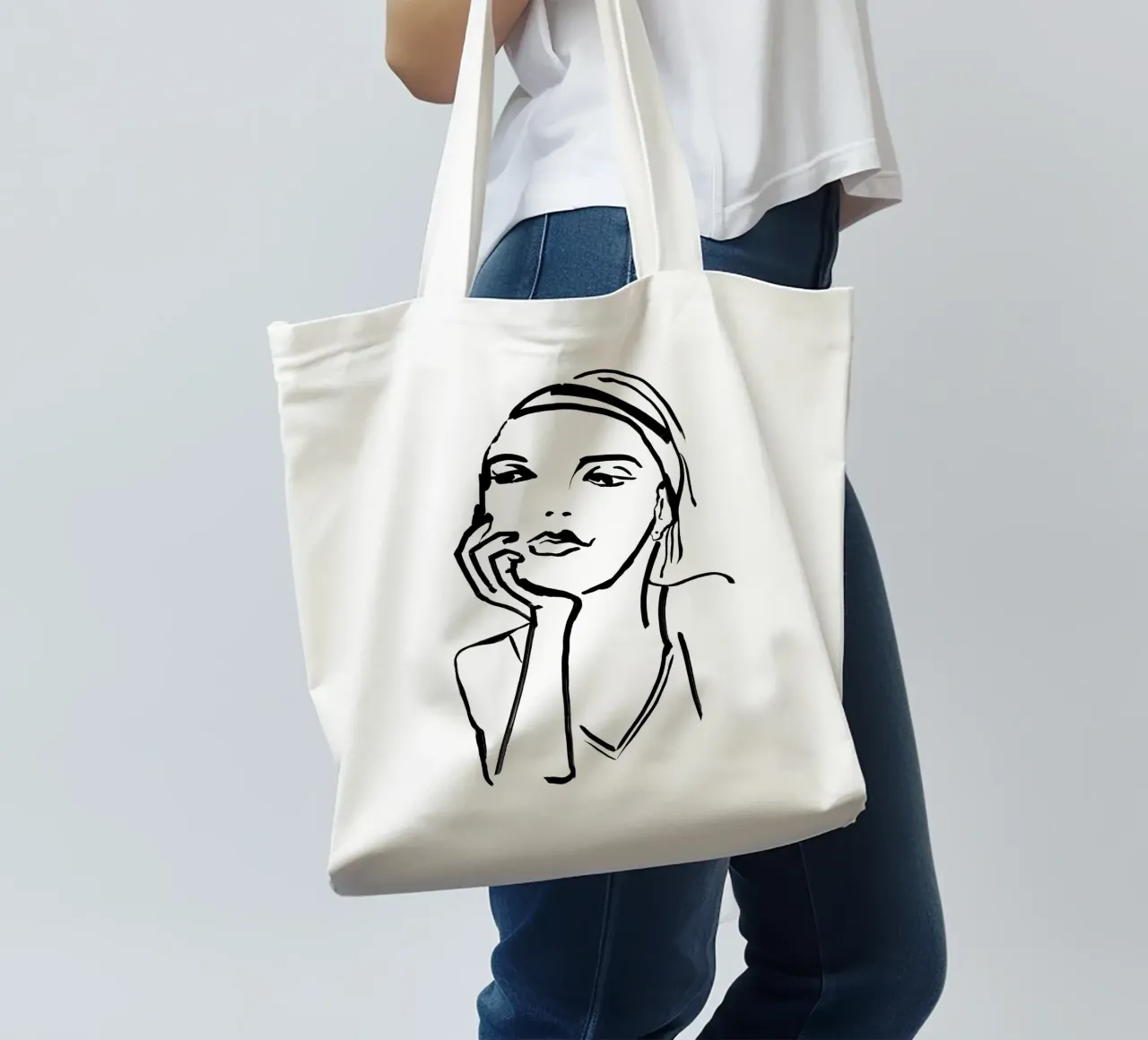 Me with my thoughts borsa in juta da MissVeroonica