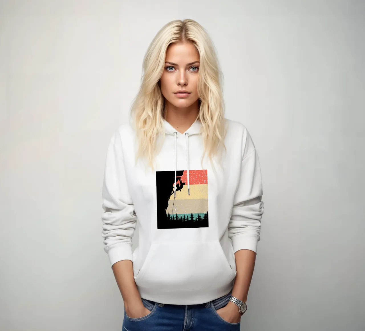 Arrampicata Retro design felpa con cappuccio da vickeyroads