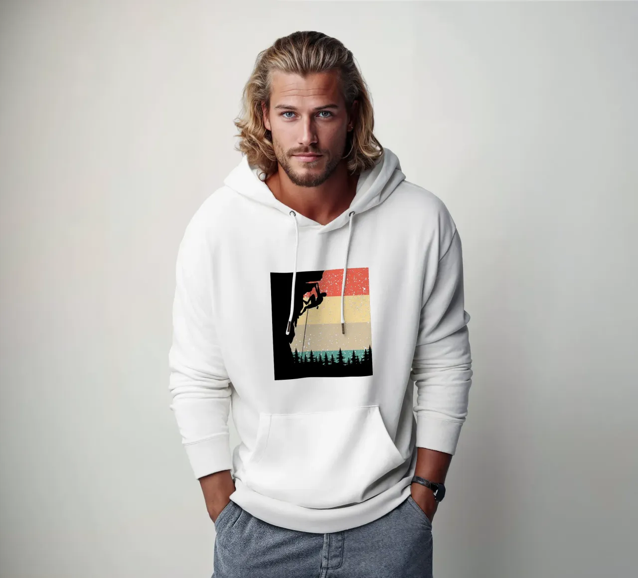 Arrampicata Retro design felpa con cappuccio da vickeyroads