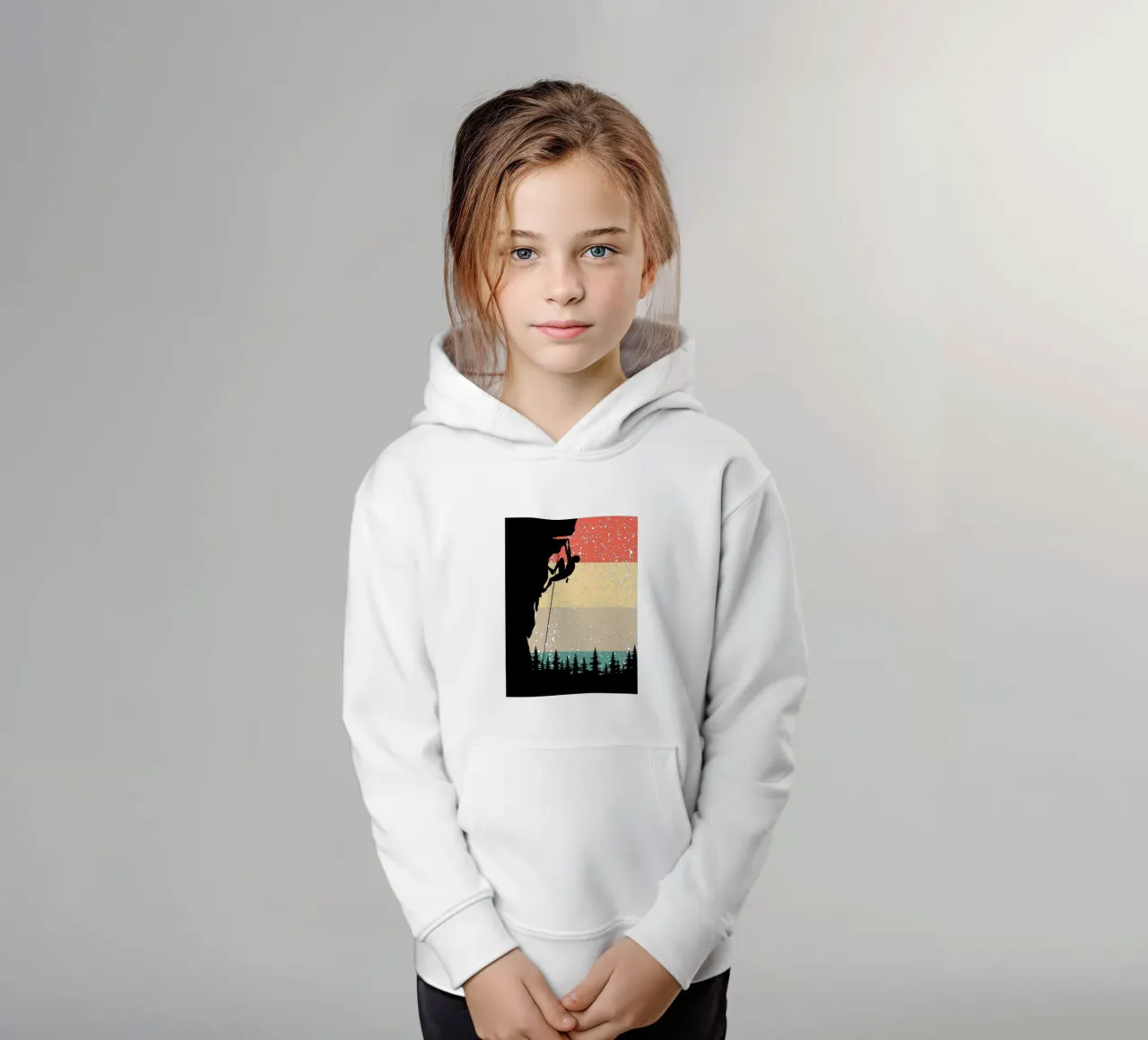 Arrampicata Retro design felpa bambino con cappuccio da vickeyroads