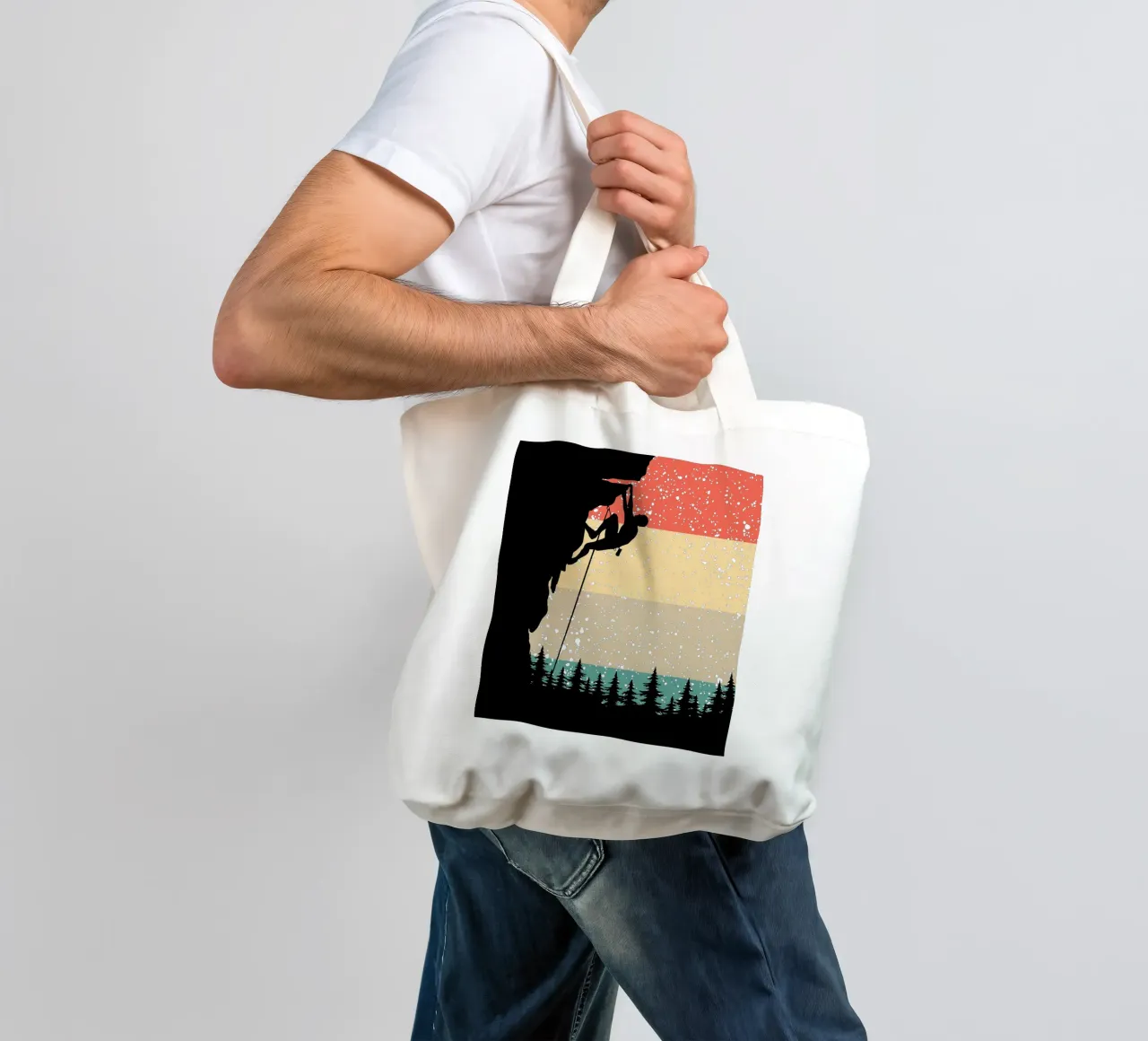 Arrampicata Retro design borsa in juta da vickeyroads