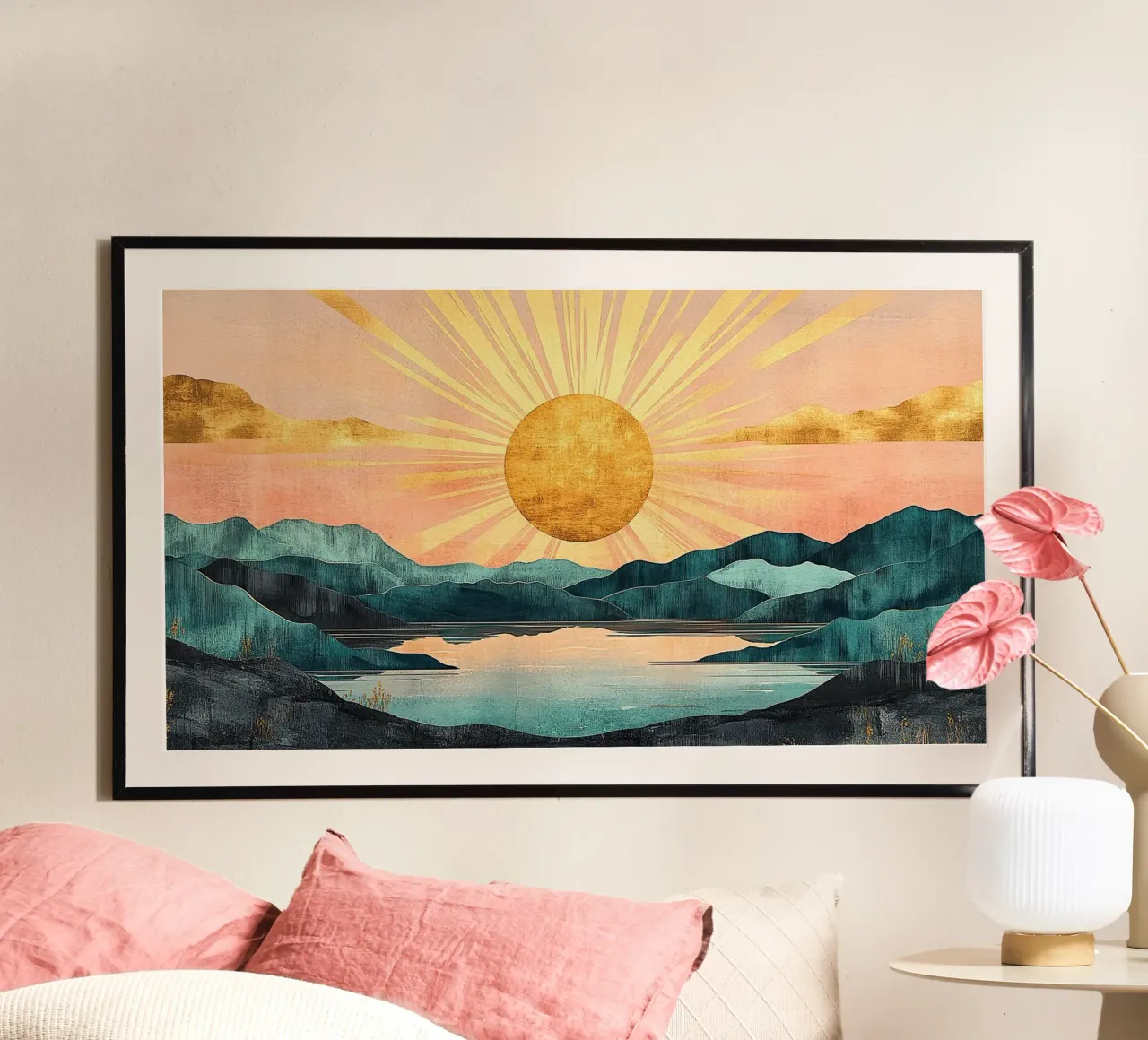 Horizon’s Fiery Crown poster with wooden frame by Niklas