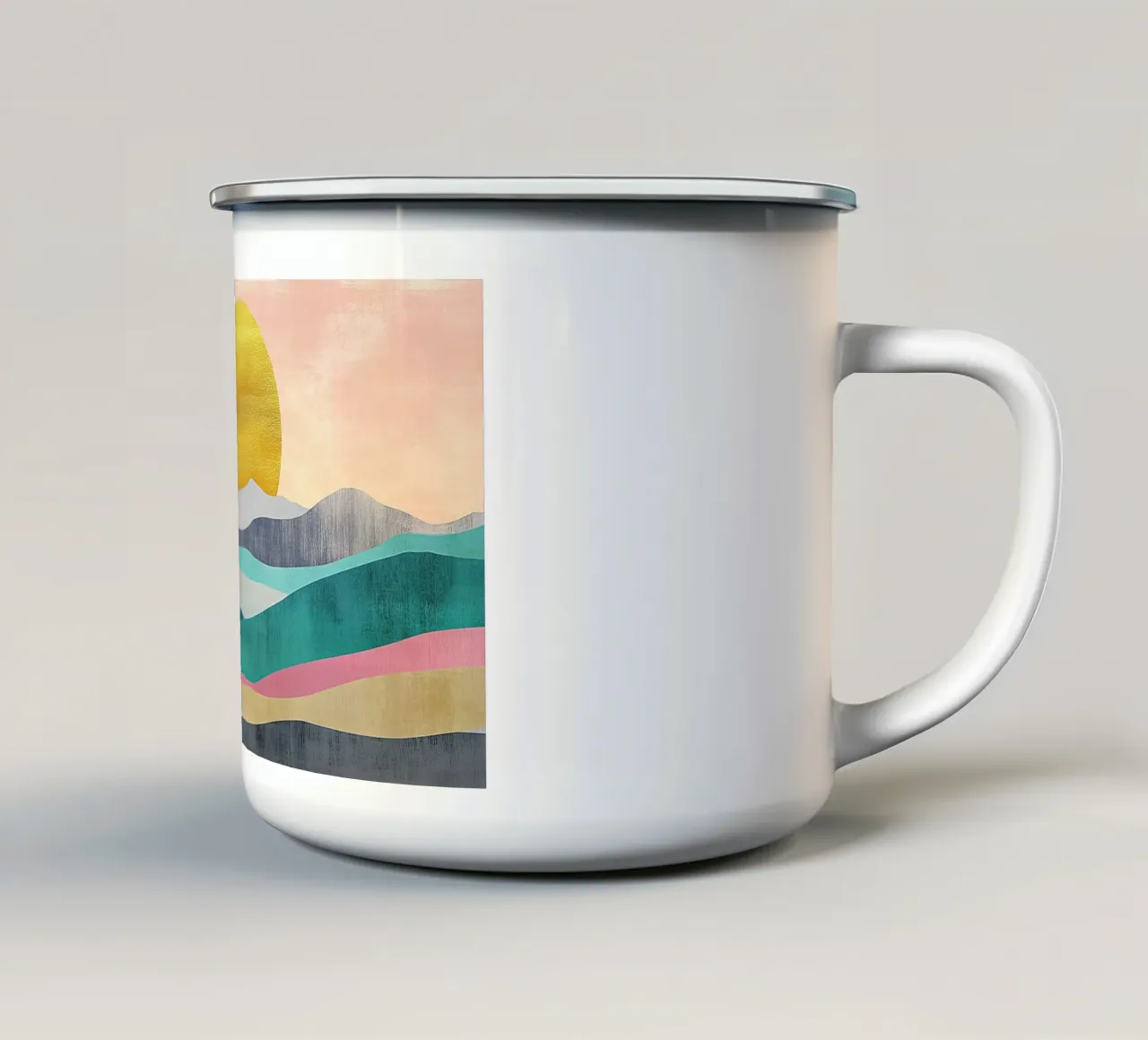 Warmth of the Rising Peaks taza de esmalte de Niklas