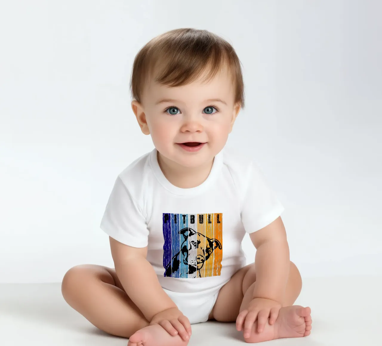 Pitbull Retro Design body neonato maniche corte da vickeyroads