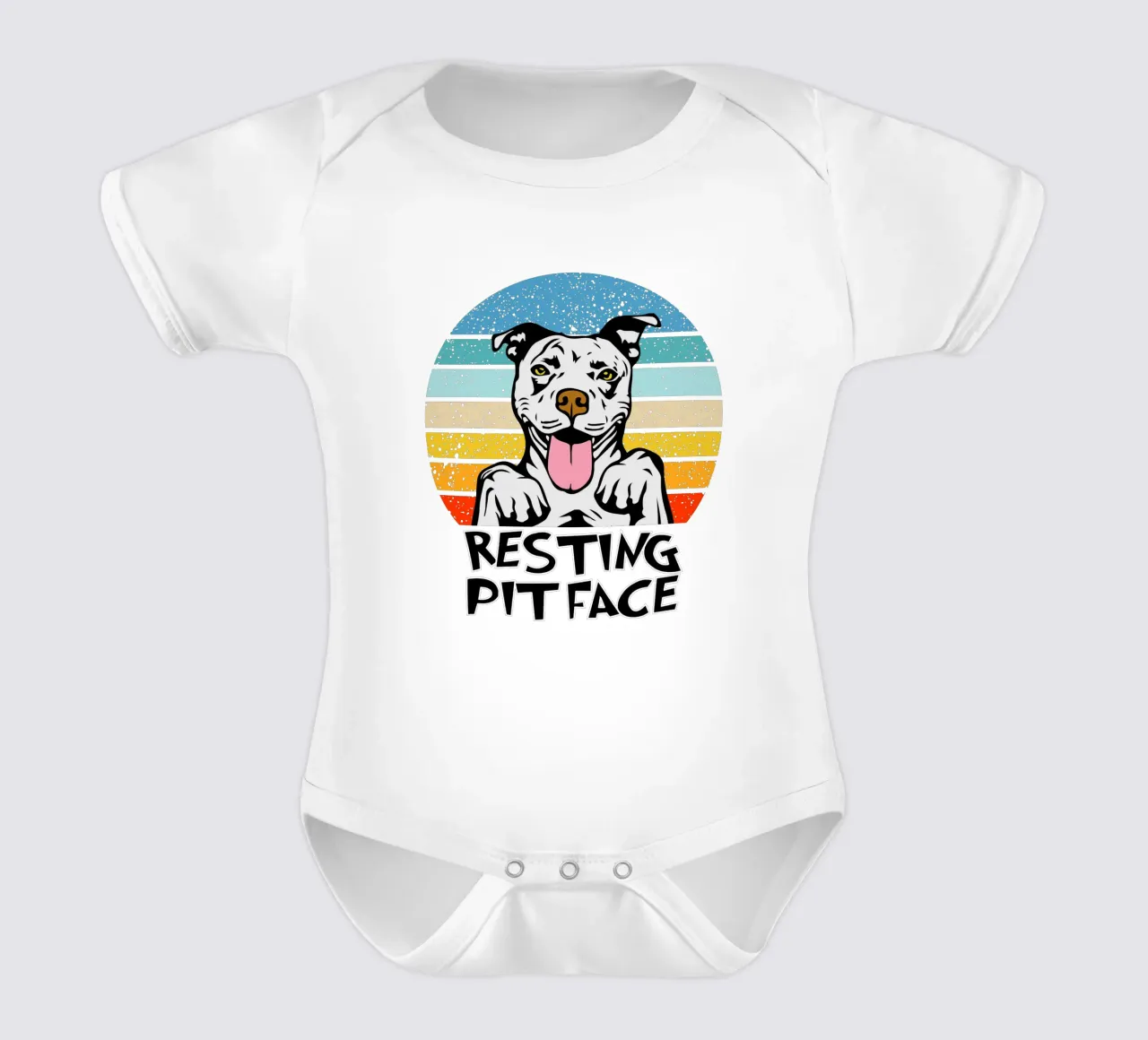 Design iconico del volto del pozzo a riposo body neonato maniche corte da vickeyroads