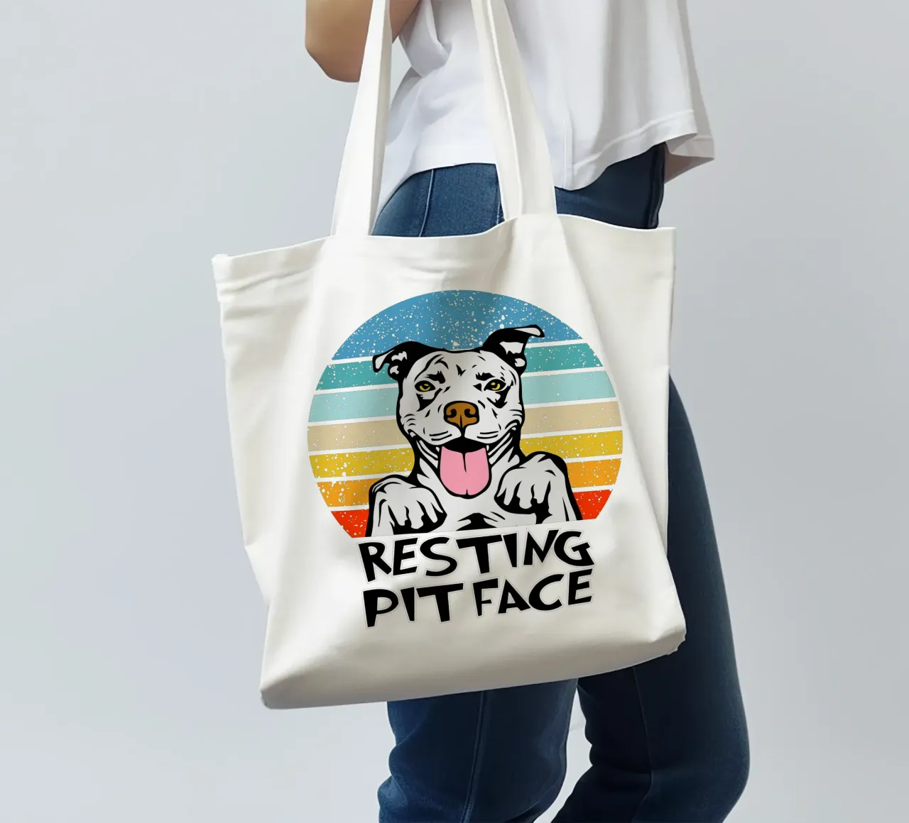 Design iconico del volto del pozzo a riposo borsa in juta da vickeyroads