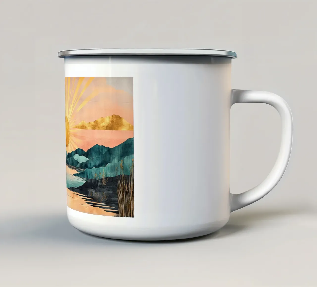 Where the Sun Meets the Hills tazza in smalto da Niklas