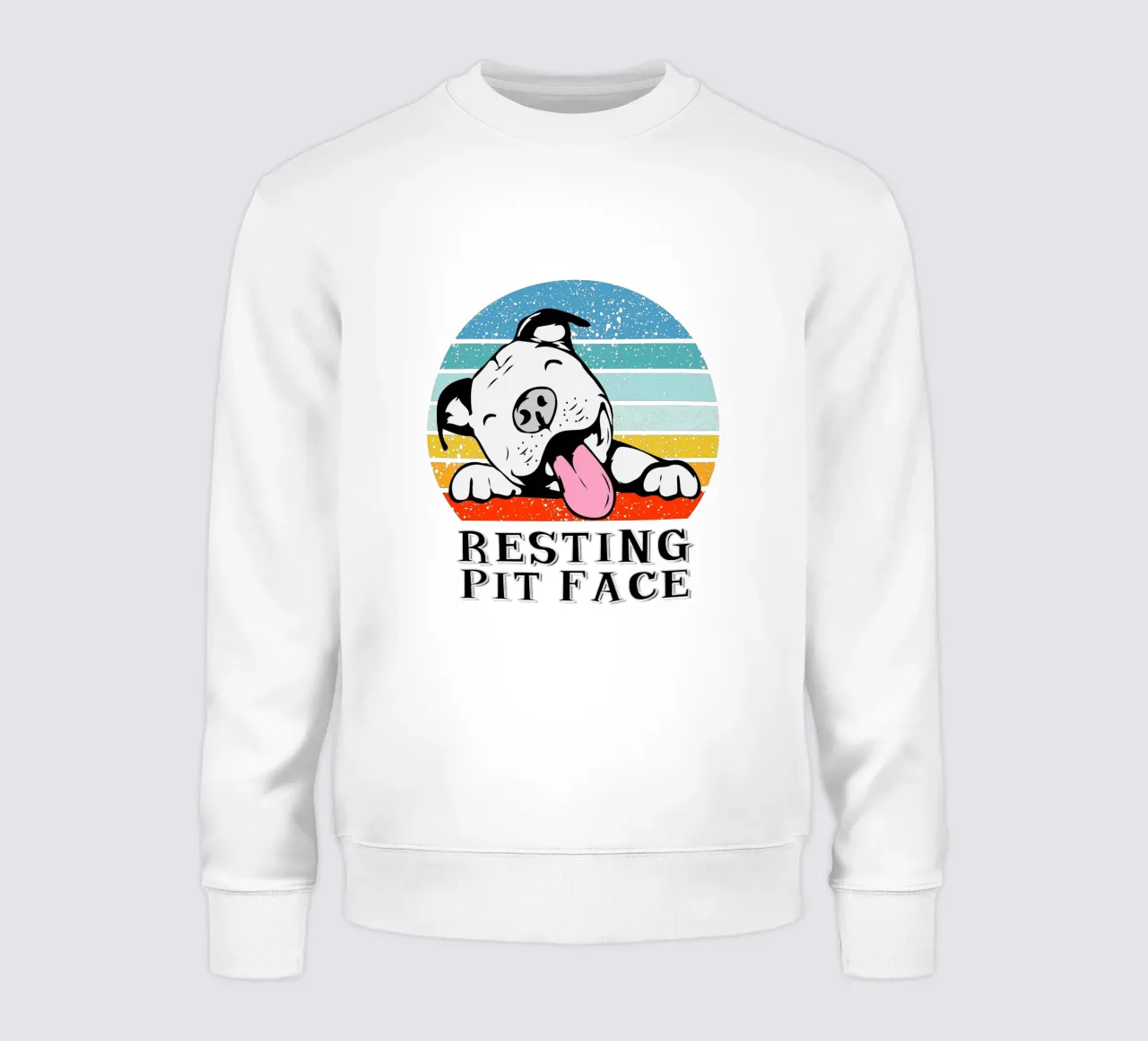 Resting Pit Face Retro Design Sweatshirt von vickeyroads