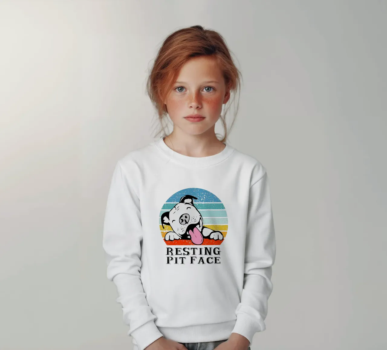 Cara de foso de descanso Diseño retro sudadera para niño de vickeyroads