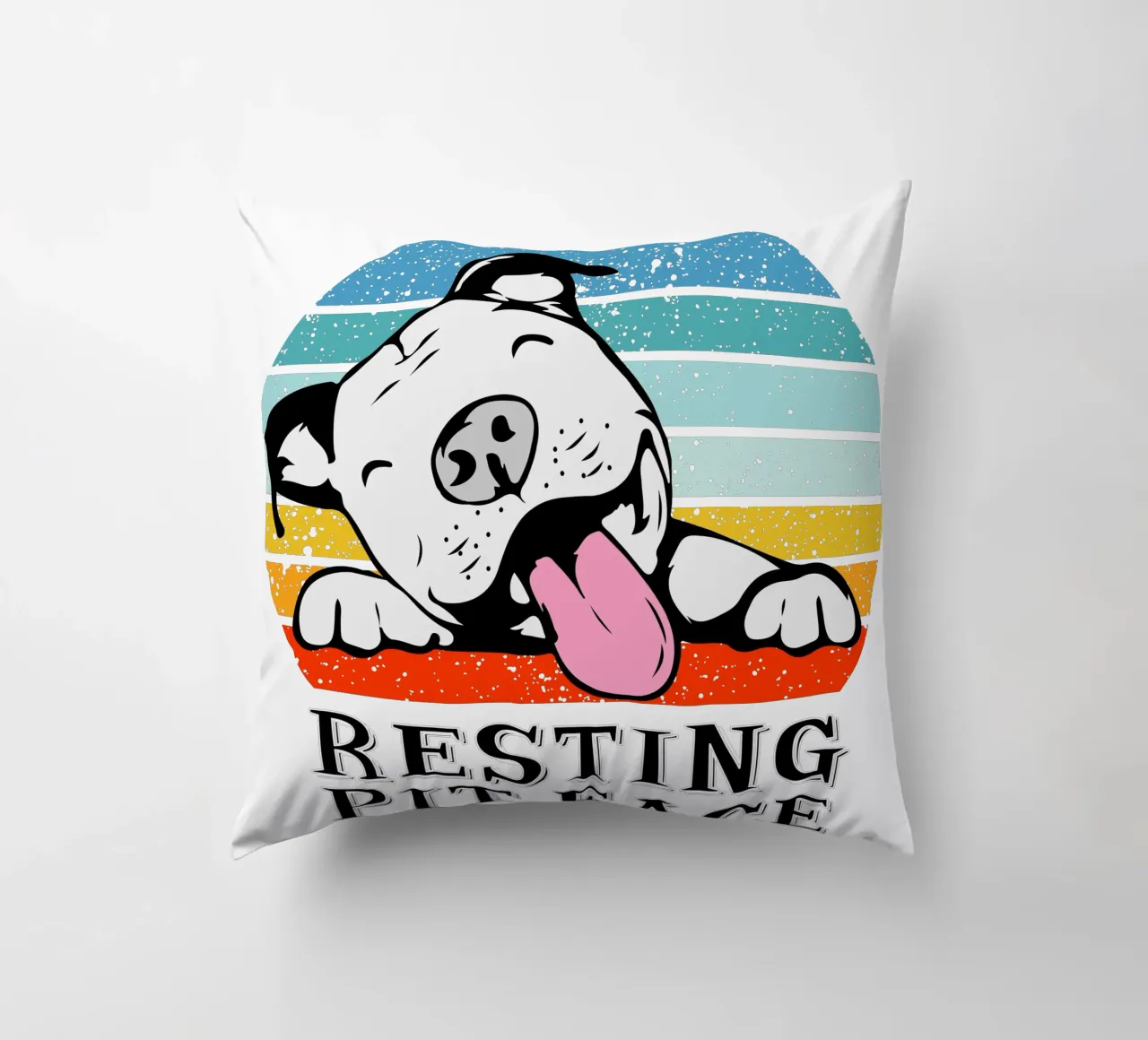 Resting Pit Face Retro Design Kissen von vickeyroads