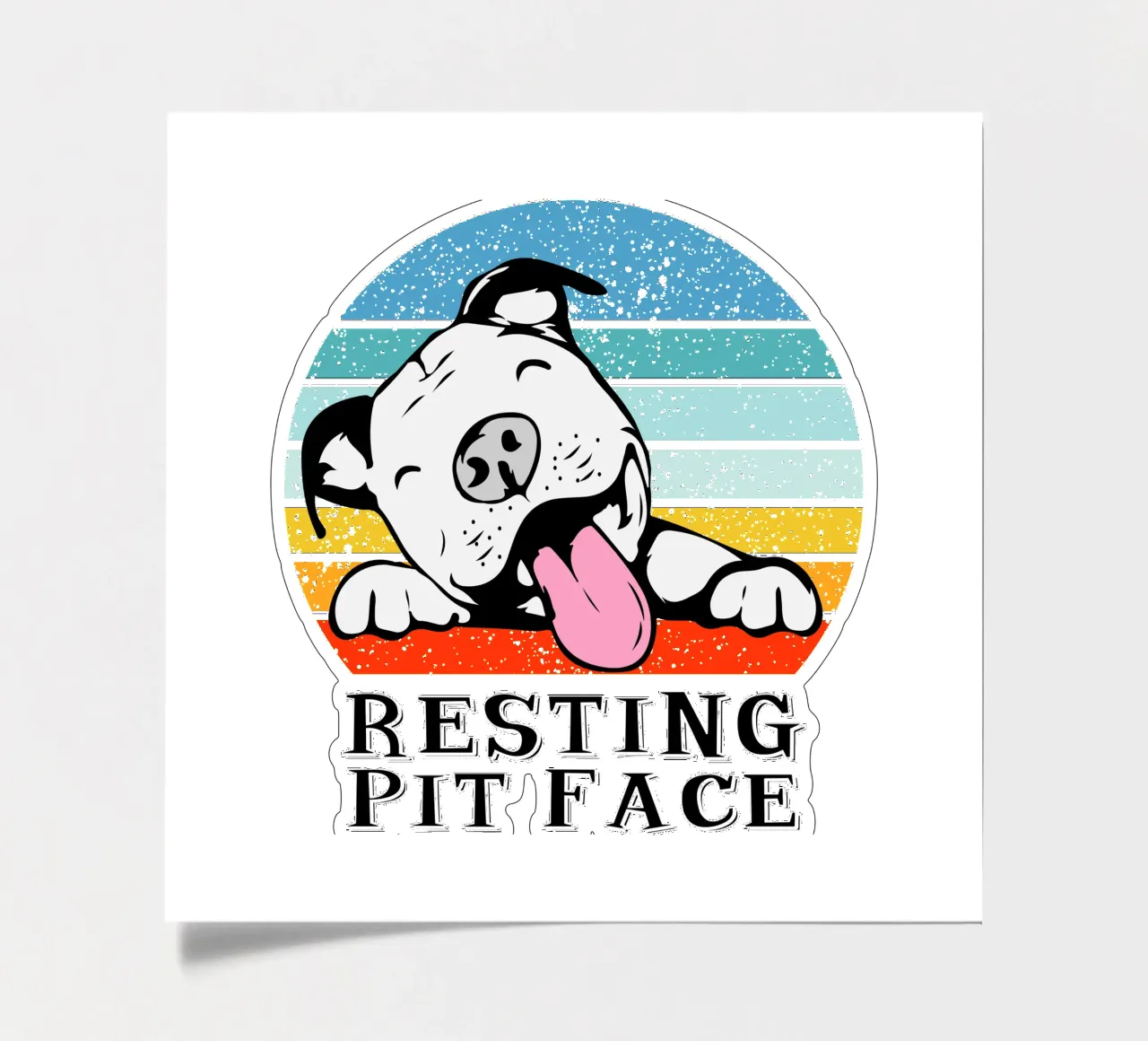 Resting Pit Face Retro Design Stickerbogen von vickeyroads