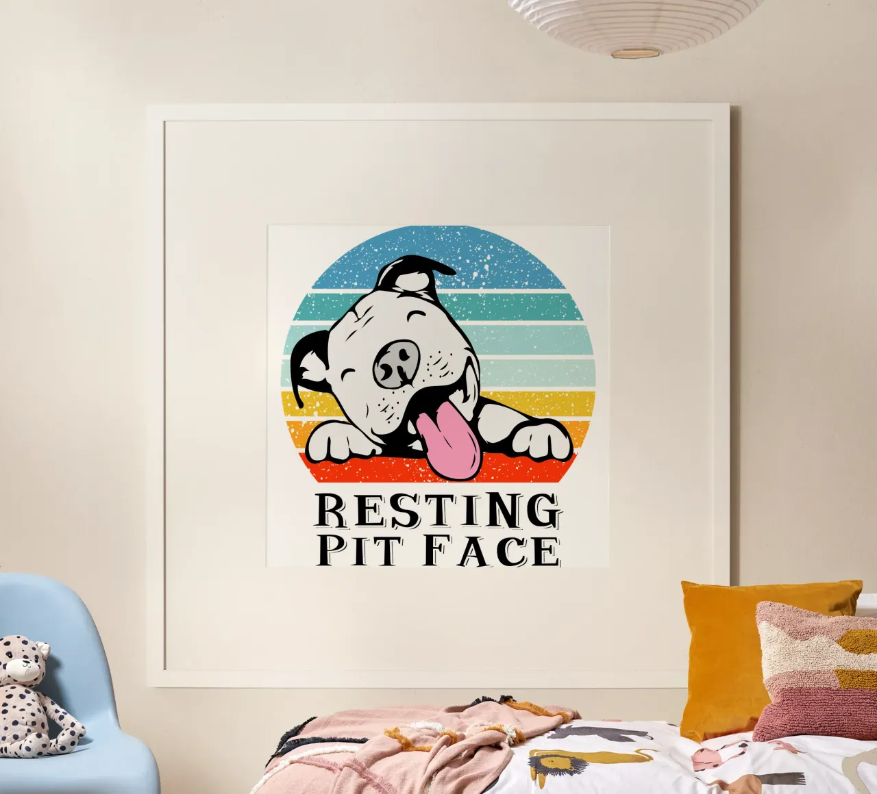 Resting Pit Face Retro Design Hahnemühle von vickeyroads