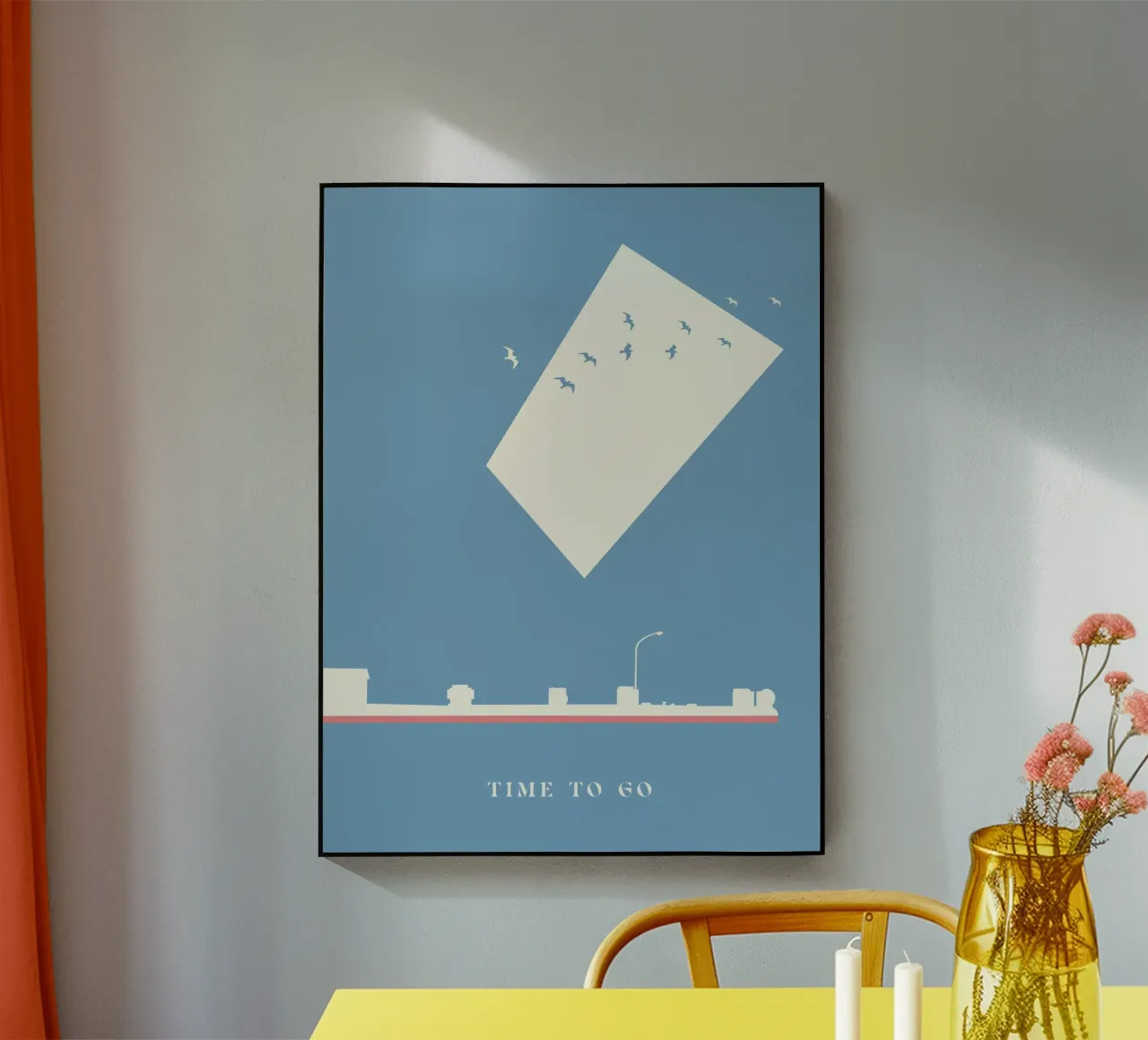 TIME TO GO plexiglass con Cornice Artbox da natural neutral