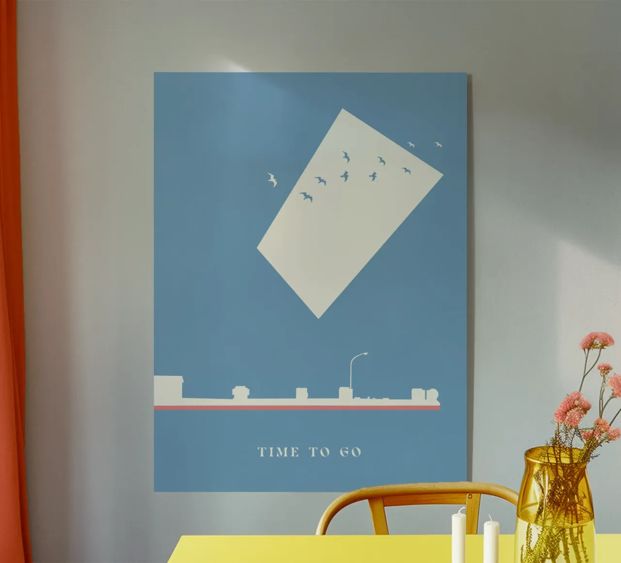 TIME TO GO plexiglass con Cornice Artbox da natural neutral