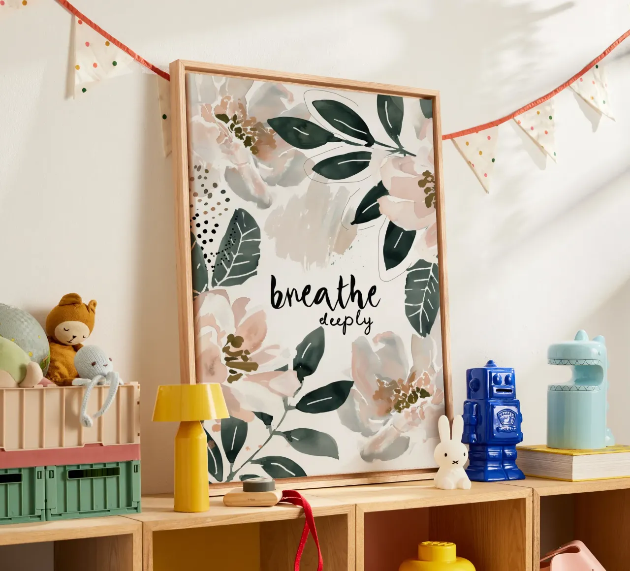 Breath Deeply tela con Cornice a cassetta da treechild