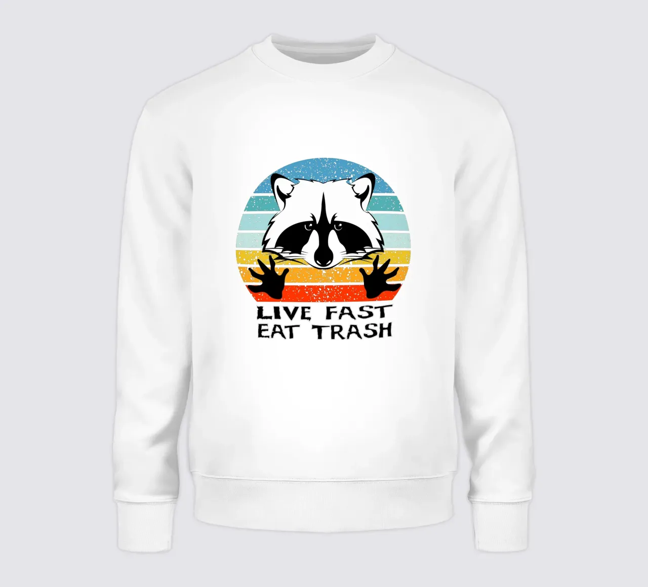 Live Fast Eat Trash Retro Design sudadera de vickeyroads