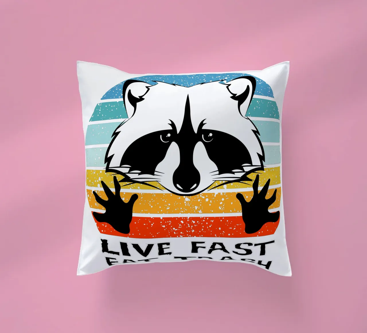Vivere velocemente mangiare spazzatura Design retrò cuscino da vickeyroads