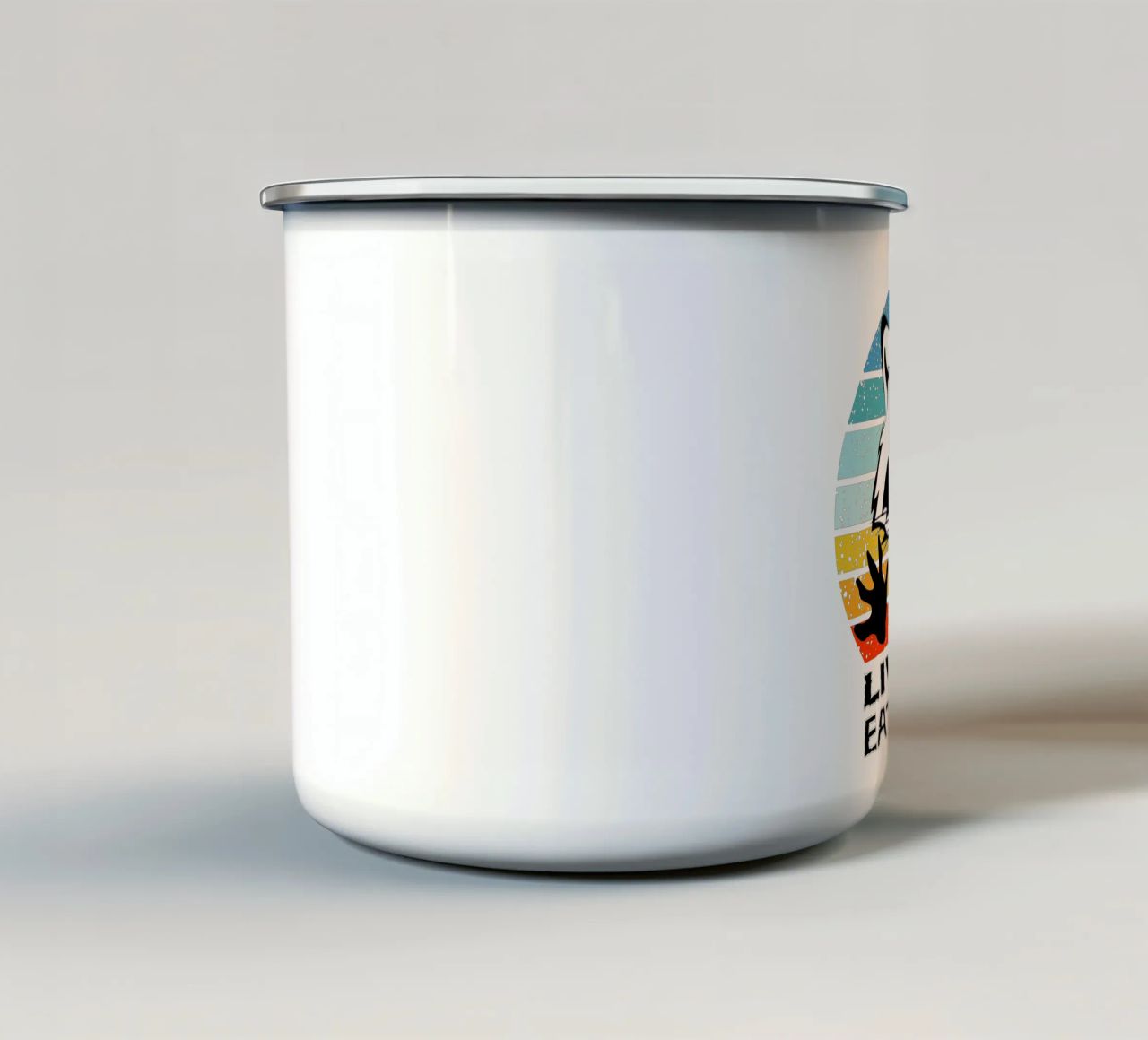 Vivere velocemente mangiare spazzatura Design retrò tazza in smalto da vickeyroads