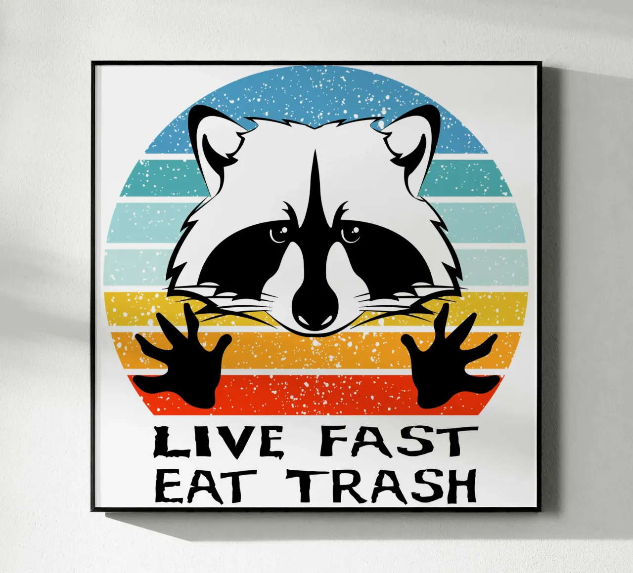 Live Fast Eat Trash Retro Design metacrilato de vickeyroads