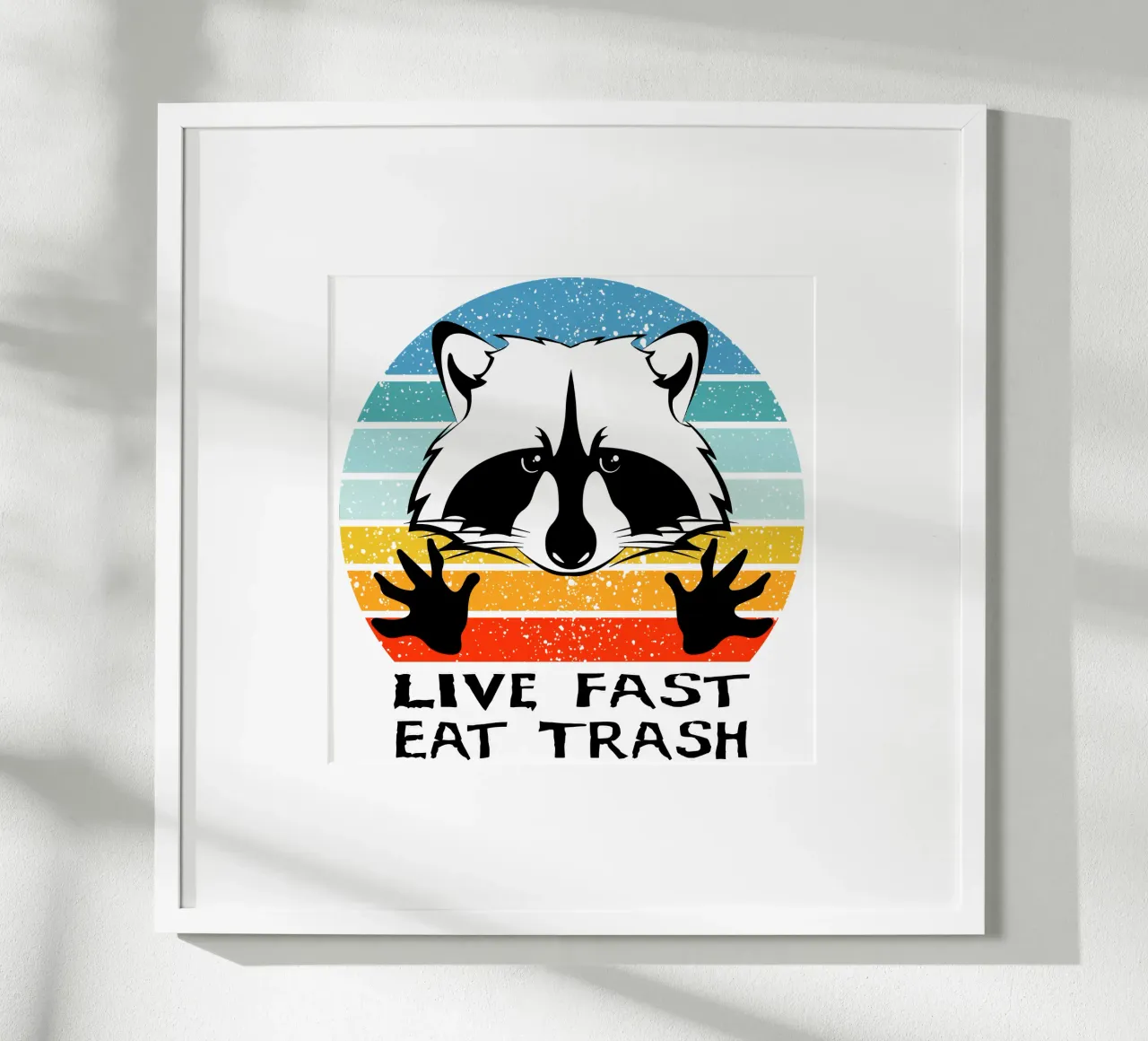 Live Fast Eat Trash Retro Design hahnemühle de vickeyroads