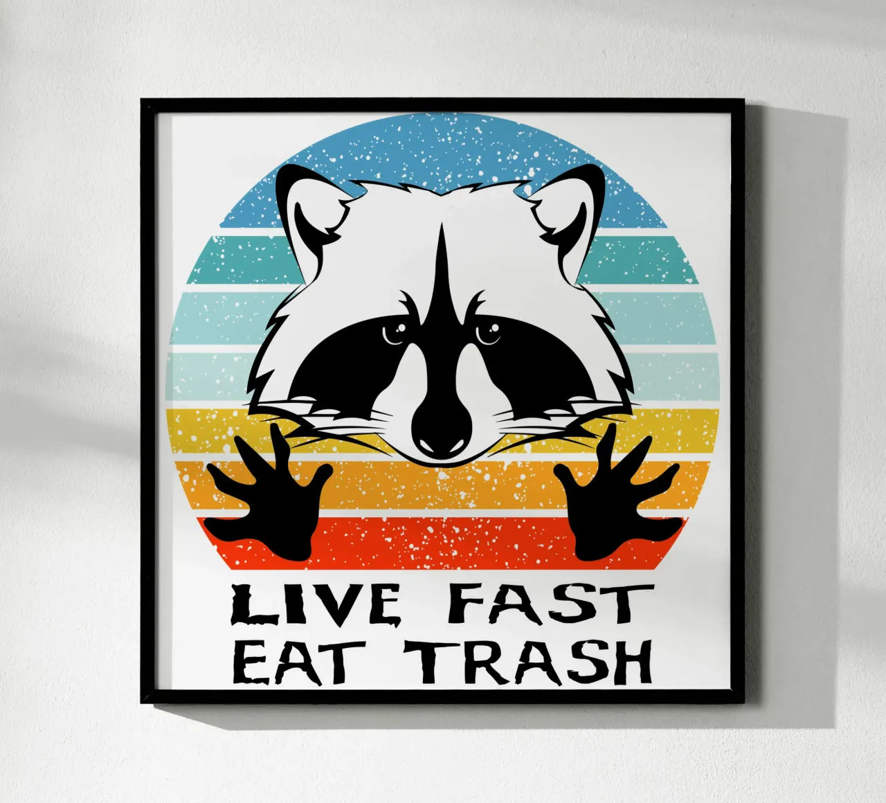 Live Fast Eat Trash Retro Design hahnemühle de vickeyroads