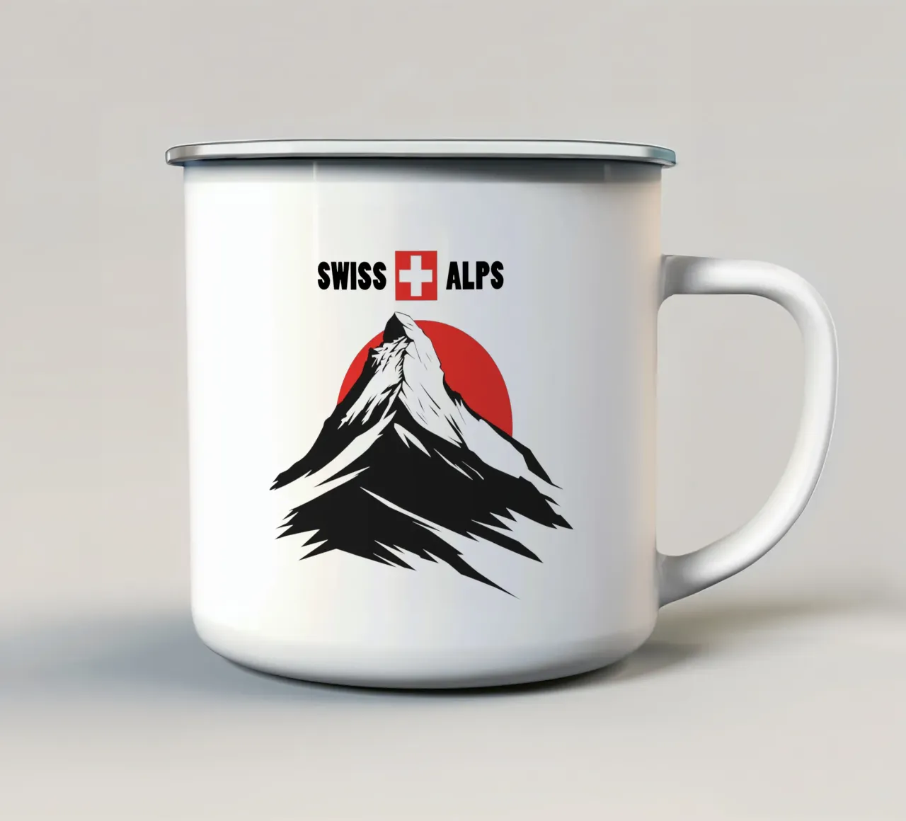 SWISS ALPS | Logo di design Cervino Alpi Svizzere tazza in smalto da Autofocus