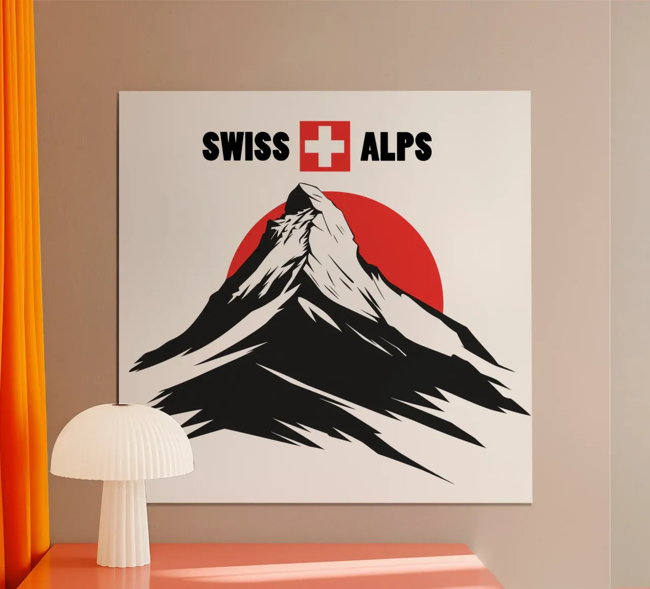 SWISS ALPS | Logo di design Cervino Alpi Svizzere poster con telaio in plastica da Autofocus