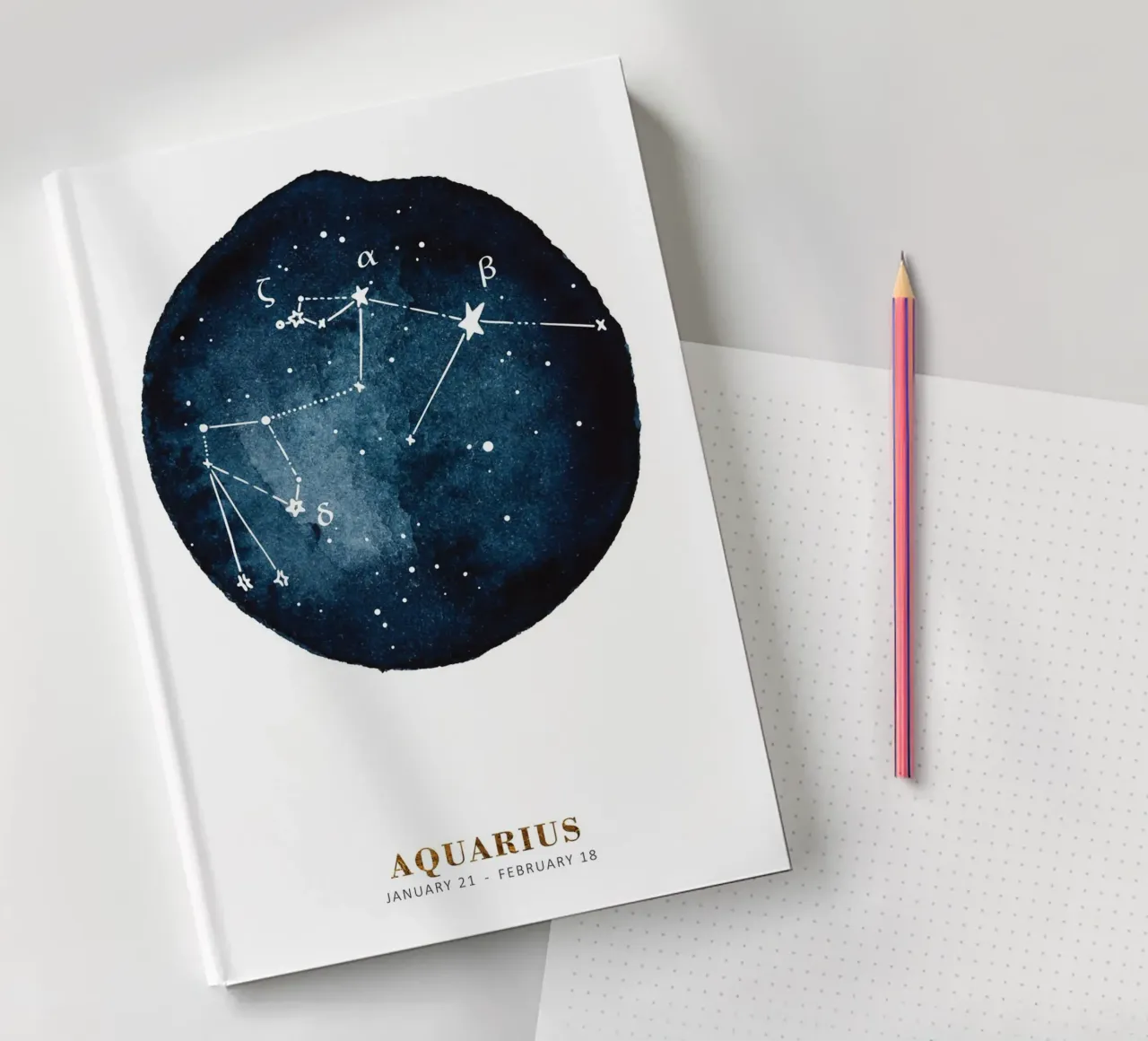 Alina Buffiere - Sternzeichen: Wassermann notebook by The Artcircle