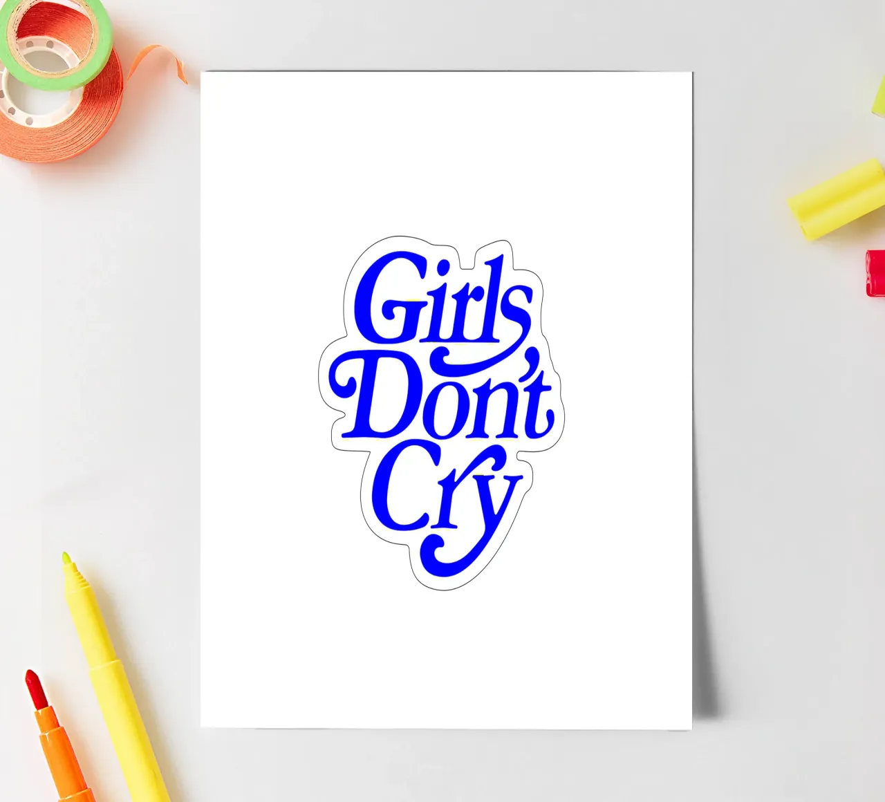 girls don’t cry, motivational statement quote sticker sheet by The True Type