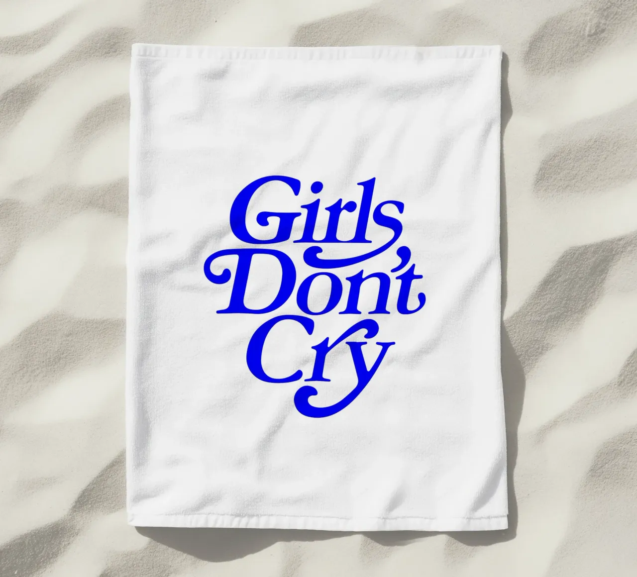 girls don’t cry, motivational statement quote beach towel by The True Type