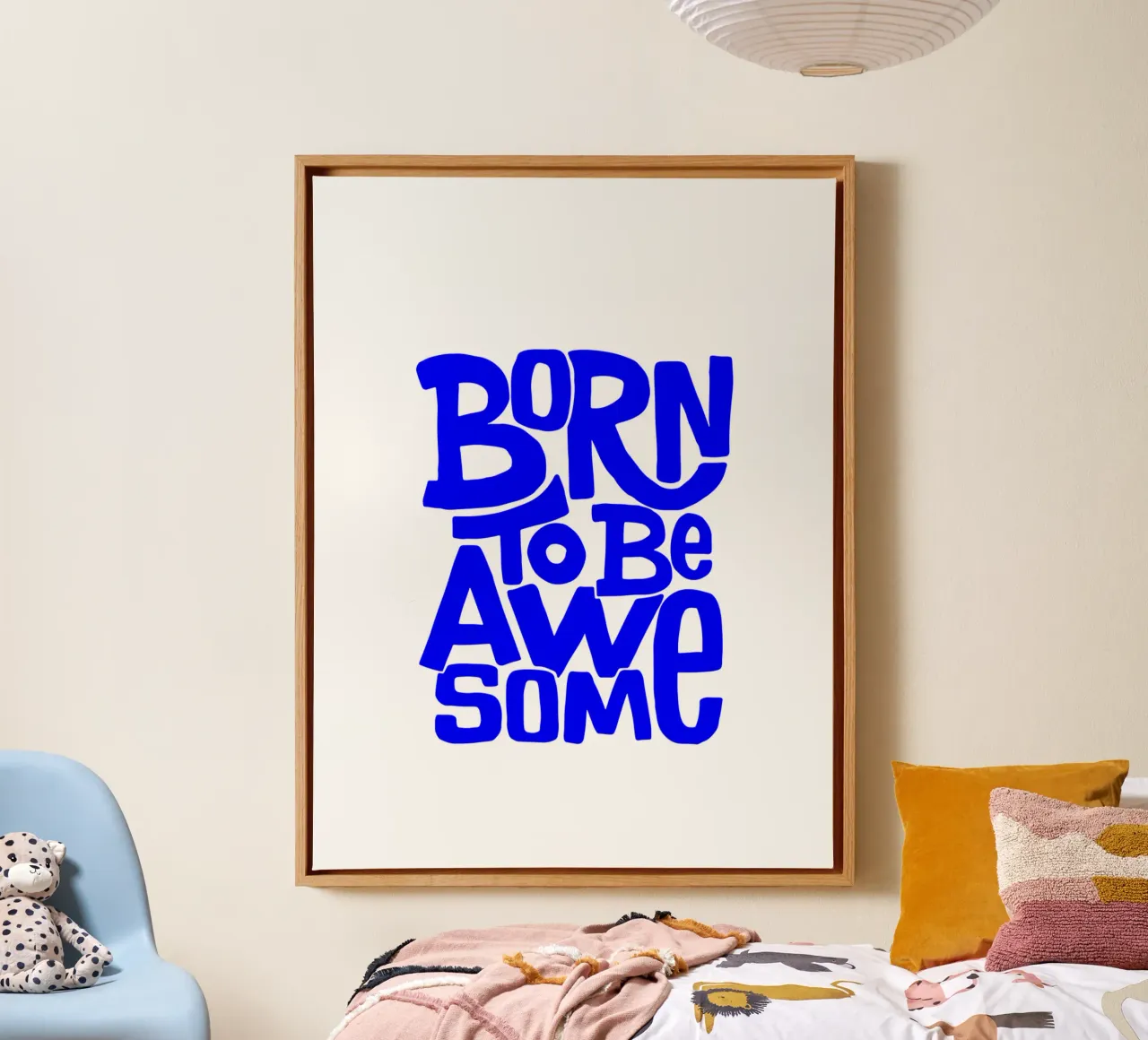 La vie est belle, citation d'une déclaration de motivation toile avec Caisse américaine de The True Type