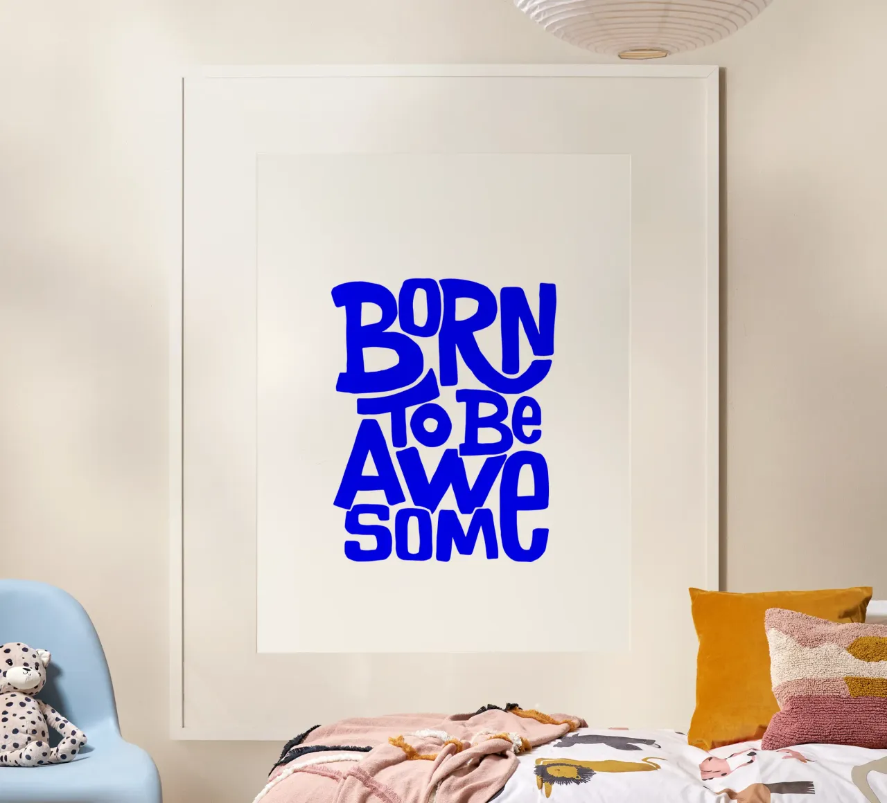 La vie est belle, citation d'une déclaration de motivation poster avec cadre en bois de The True Type