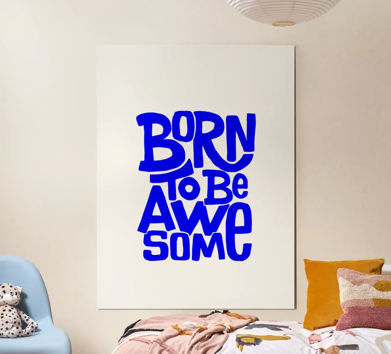 La vie est belle, citation d'une déclaration de motivation poster avec cadre en bois de The True Type