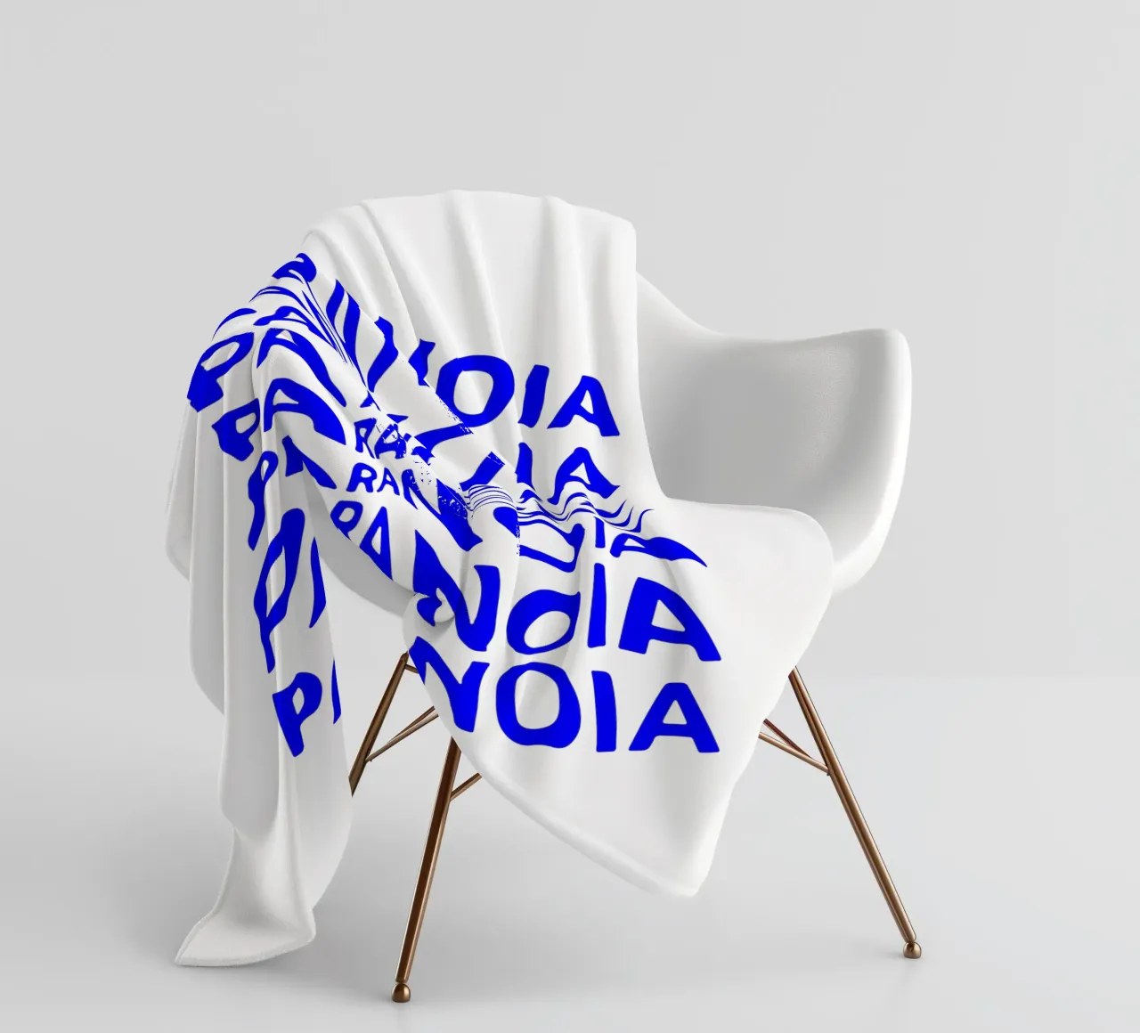 paranoia, optical illusion of liquid typography, statement l fleece blanket by The True Type