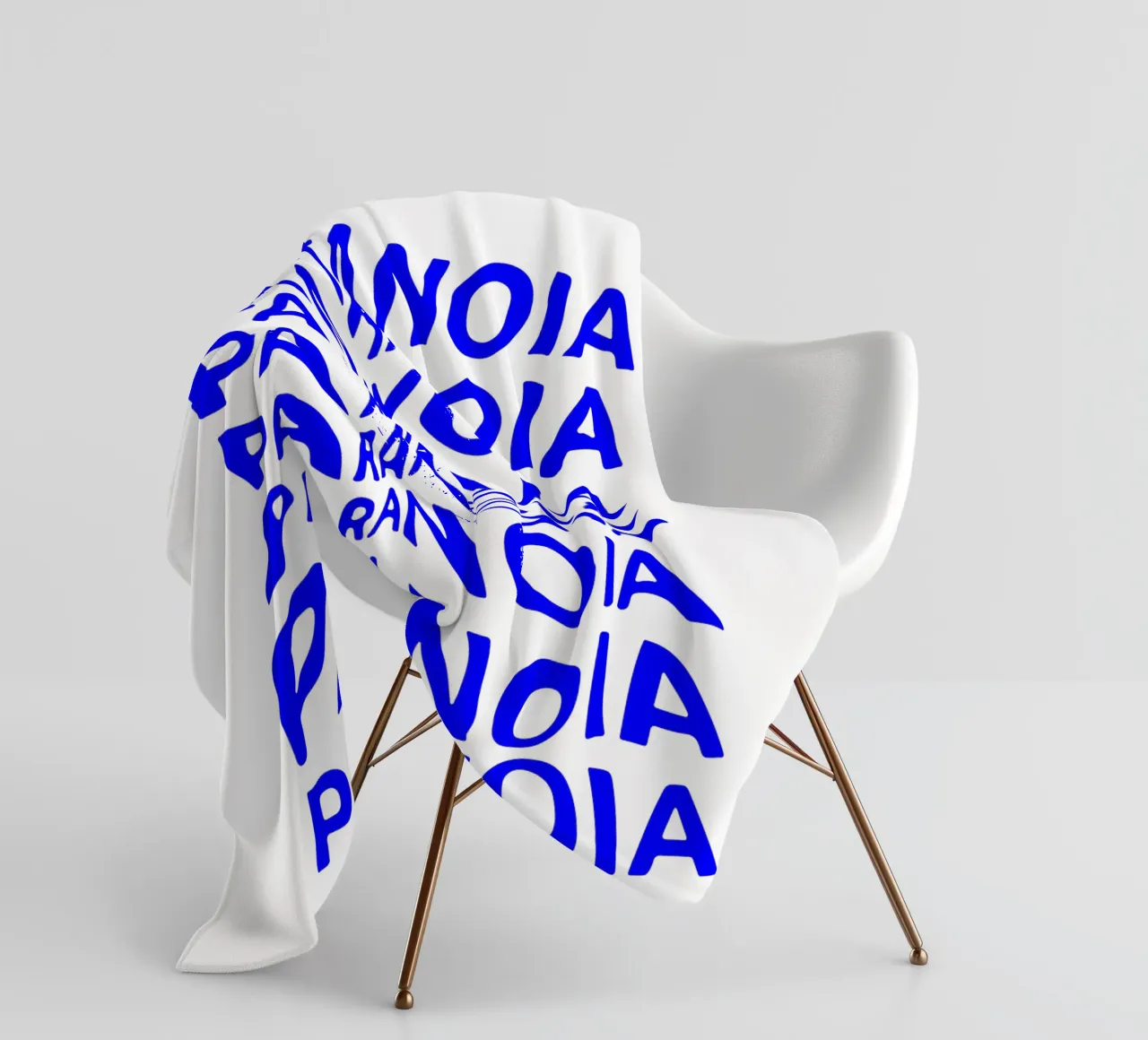 paranoia, optical illusion of liquid typography, statement l fleece blanket by The True Type