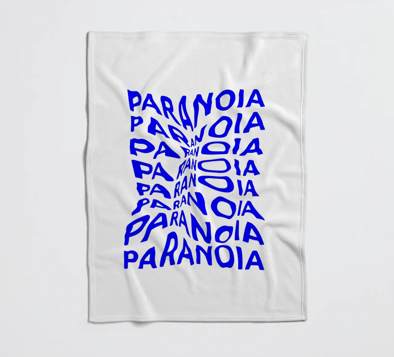 paranoia, optical illusion of liquid typography, statement l fleece blanket by The True Type