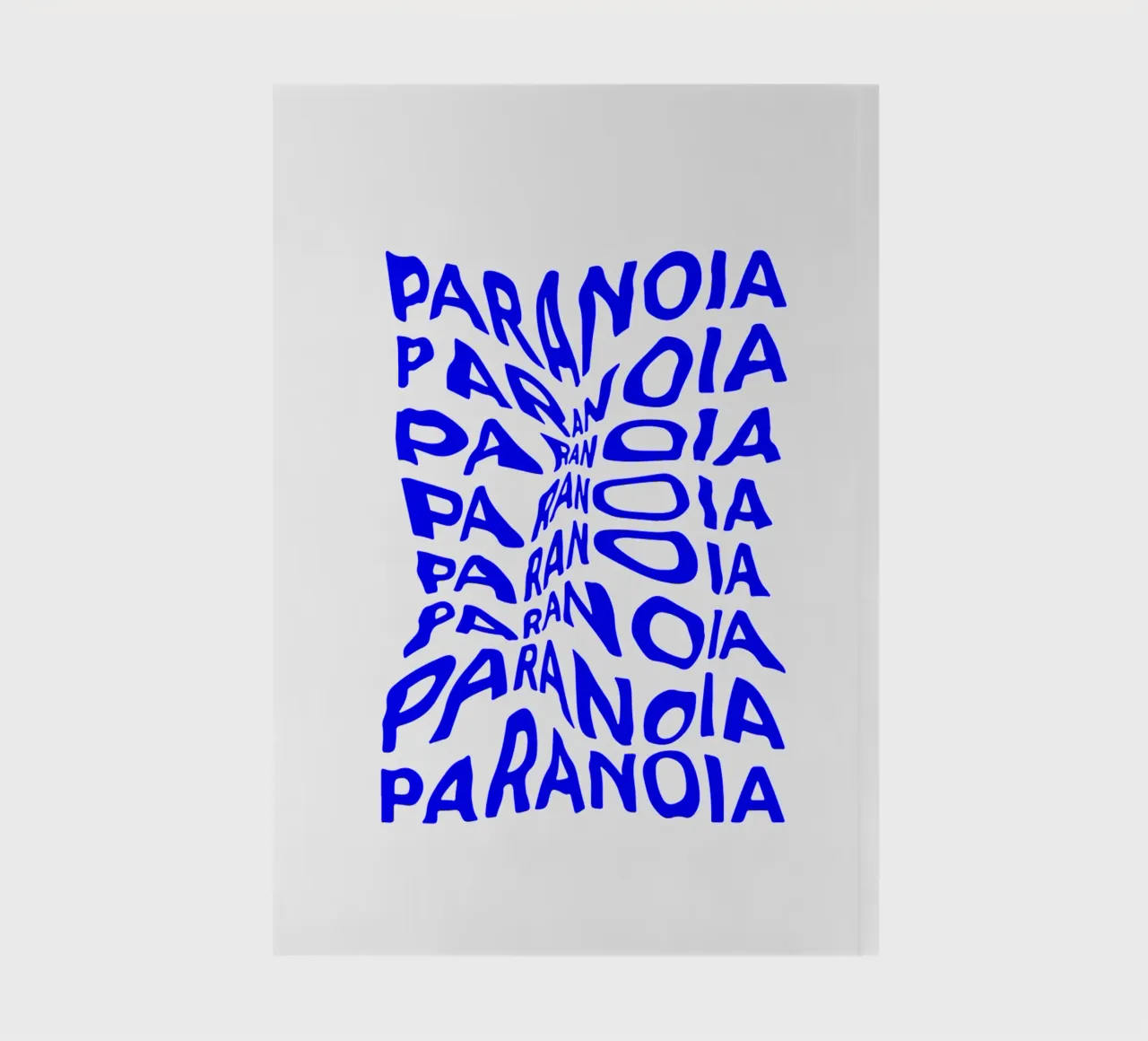 paranoia, optical illusion of liquid typography, statement l notebook by The True Type