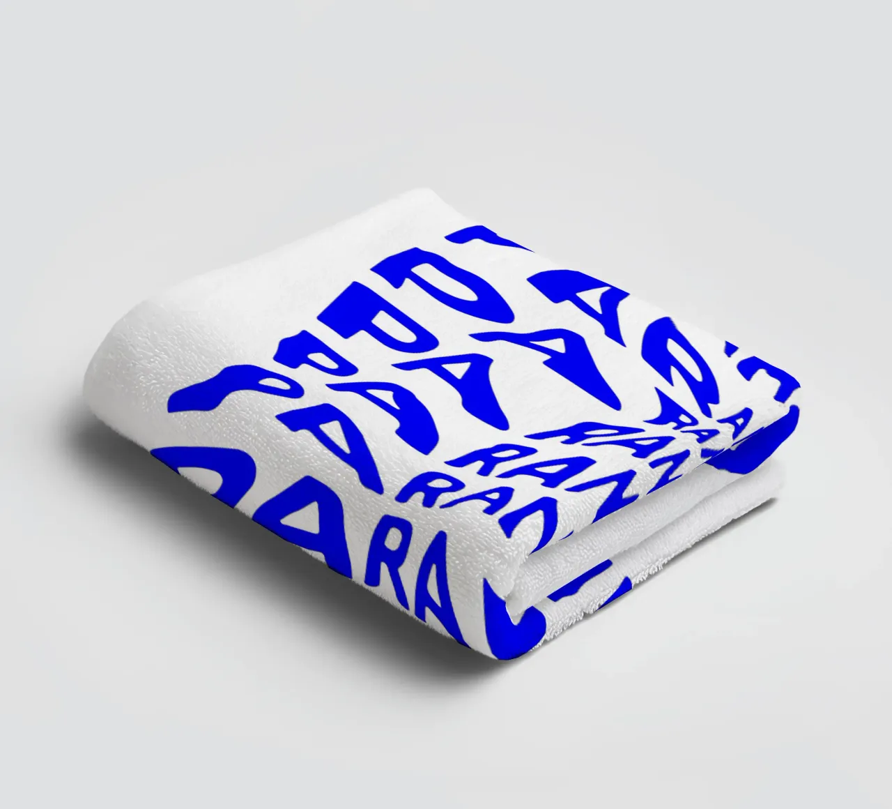 paranoia, optical illusion of liquid typography, statement l towel by The True Type