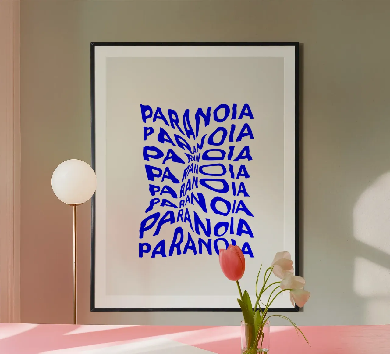 paranoia, optical illusion of liquid typography, statement l hahnemühle by The True Type